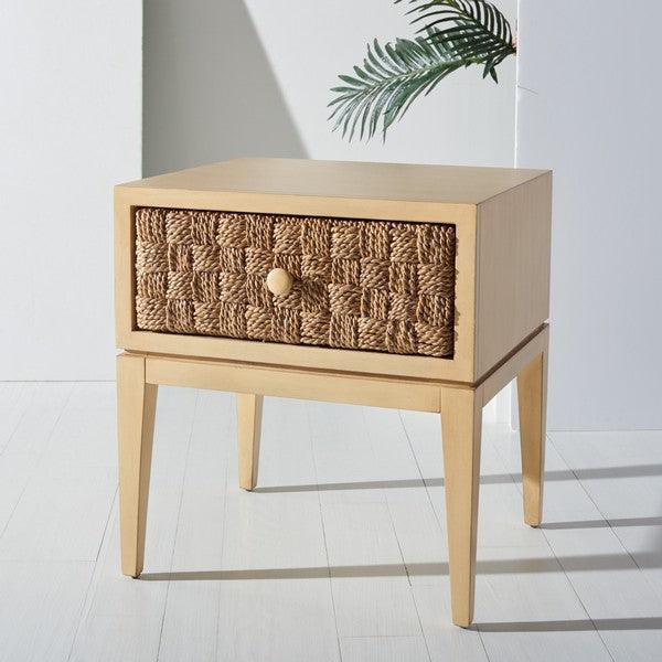 ARMAND WOVEN WOOD NIGHTSTAND - Remutear