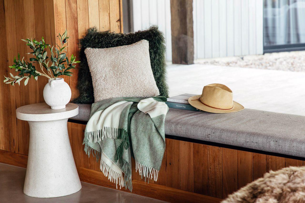 Hattavik Recycled Wool and Alpaca Plaid Throw - Remutear