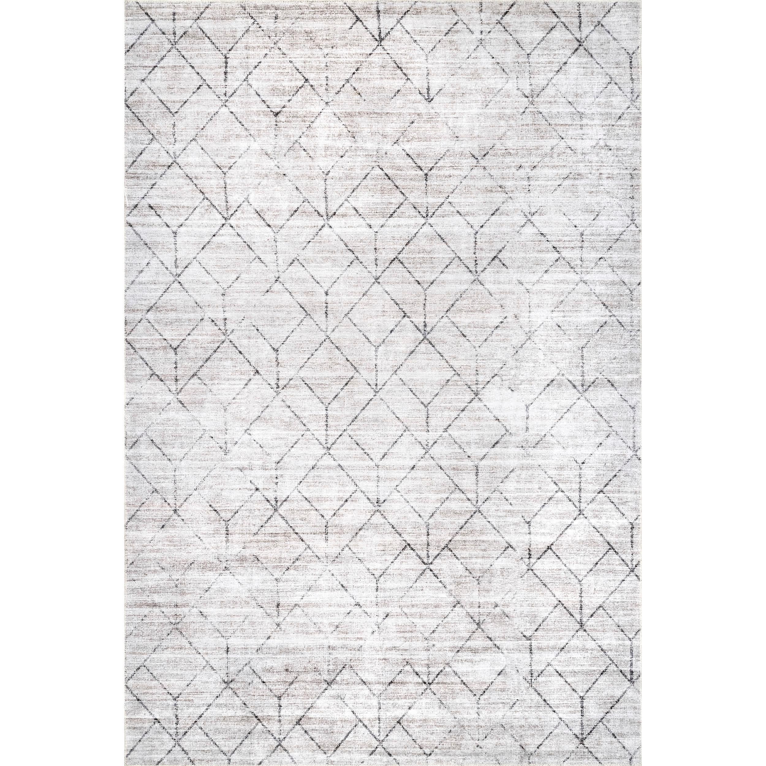 Regan Modern Geometric Machine Washable Area Rug - Remutear
