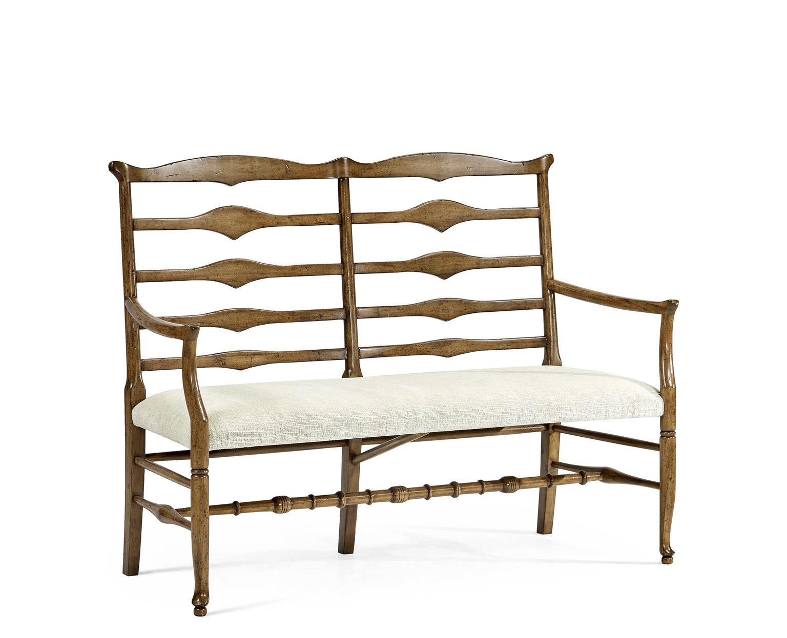 Casual Accents Medium Driftwood Ladderback Bench, Uph - Remutear