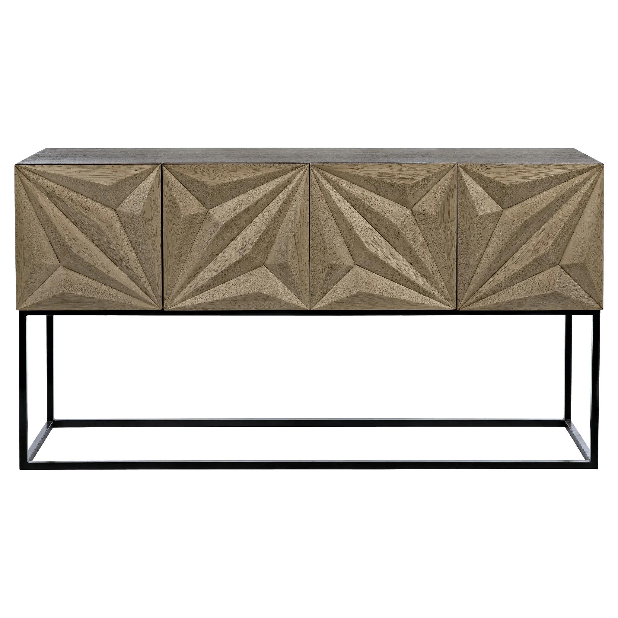 Zurich Console, Bleached Walnut with Steel - Remutear