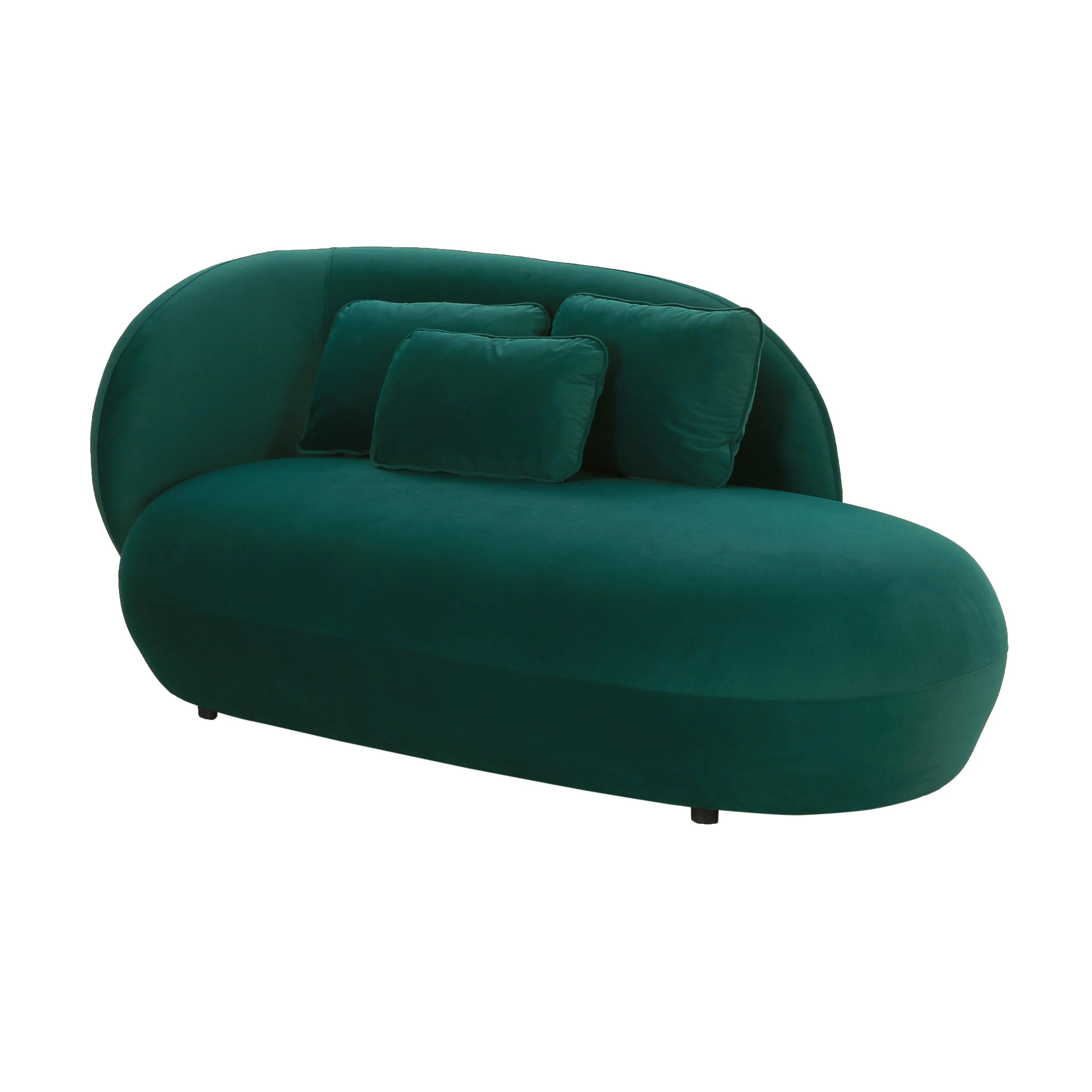 Galet Green Velvet Chaise - Remutear