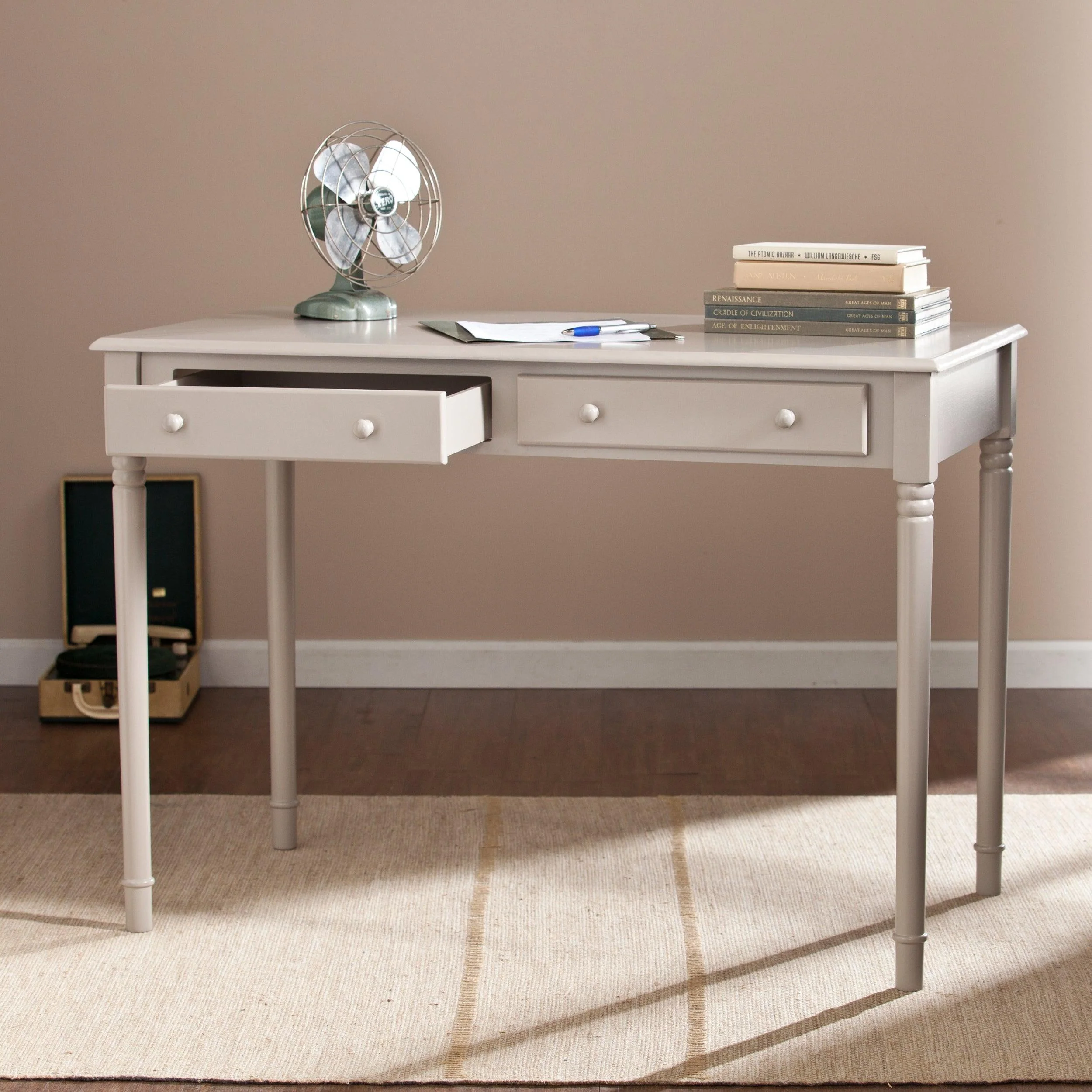 Janice 2-Drawer Writing Desk - Gray - Remutear