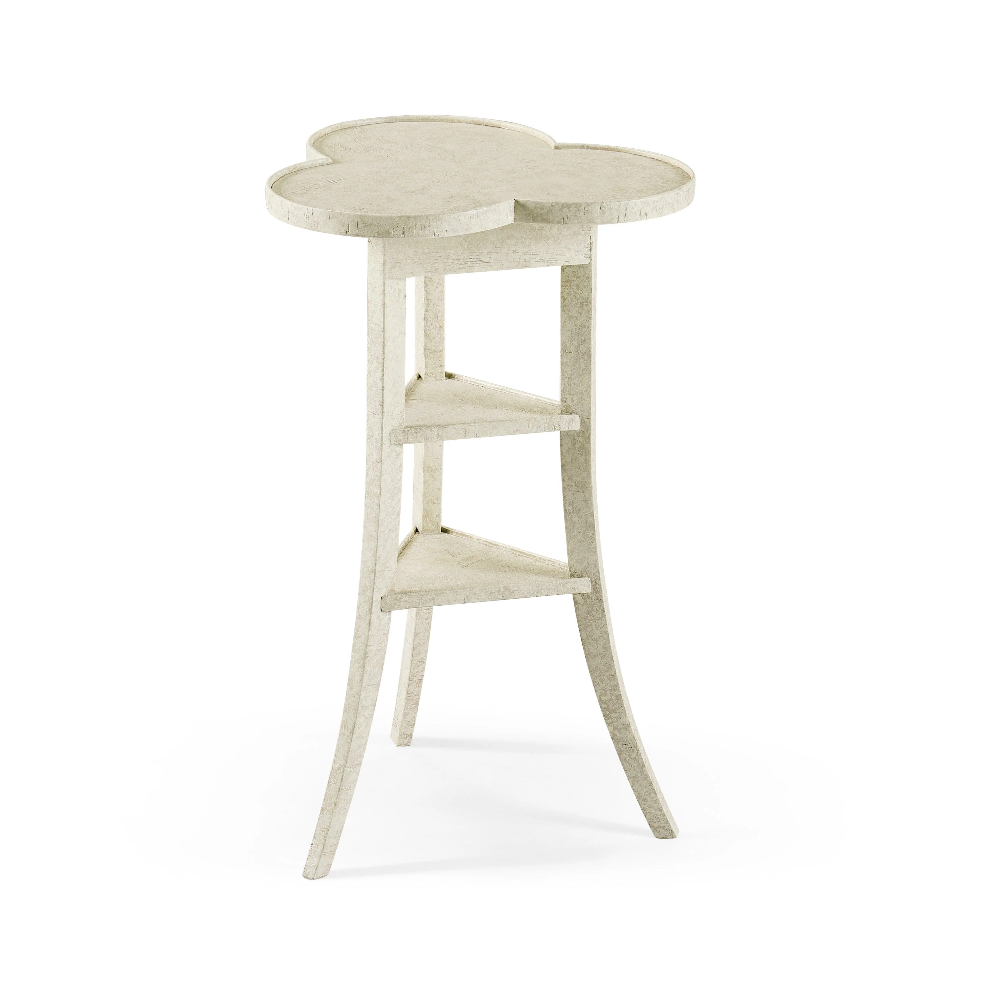 Casual Accents Whitewash Trefoil Side Table - Remutear