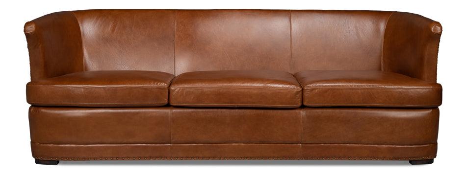 Mcmillan Distilled Leather Sofa Brown - Remutear