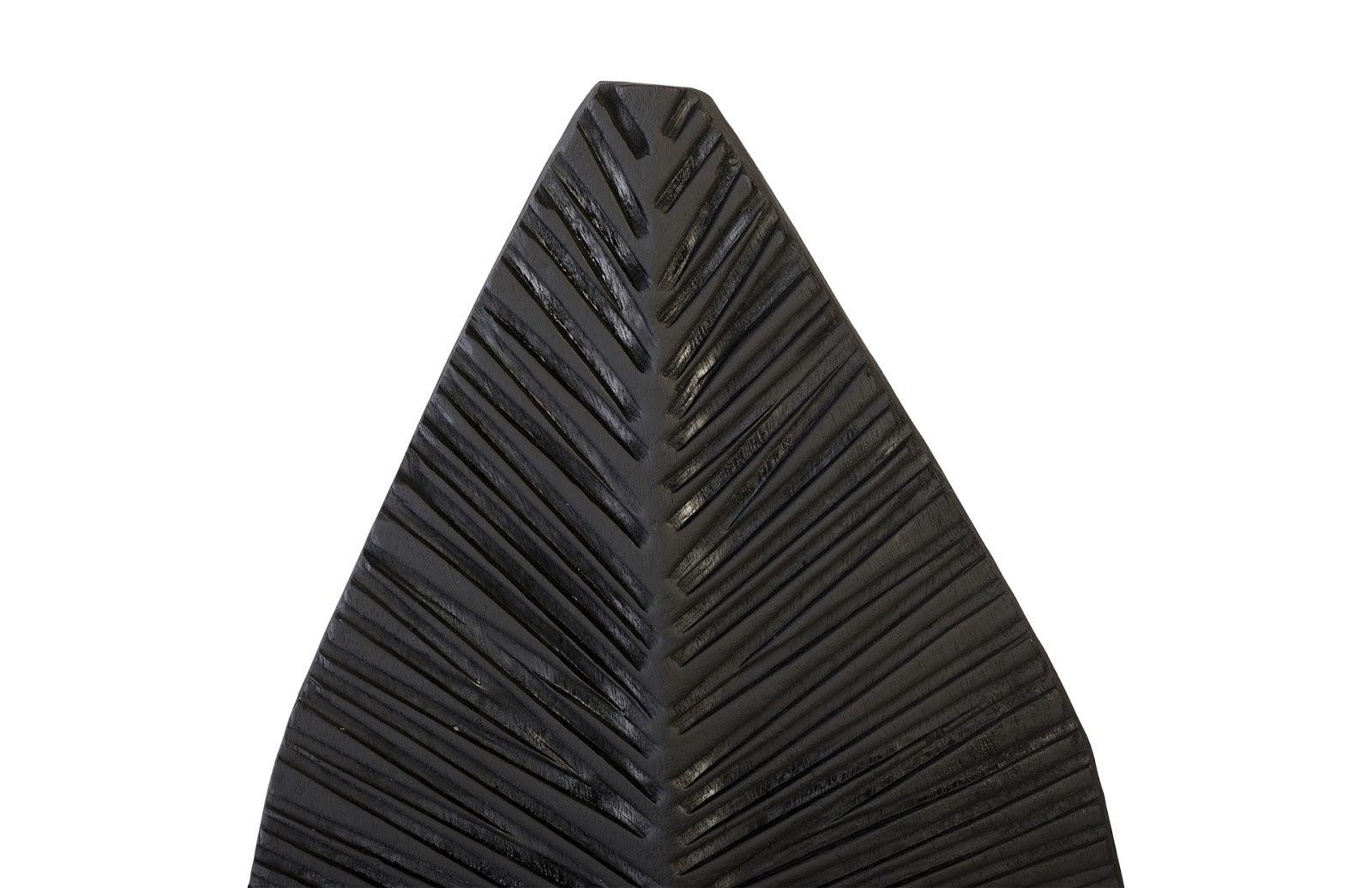 Carved Leaf on Stand, Burnt, SM - Remutear