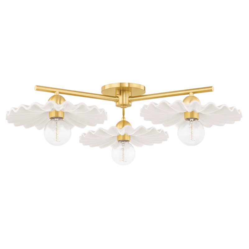 TINSLEY 3 LIGHT SEMI FLUSH - Remutear