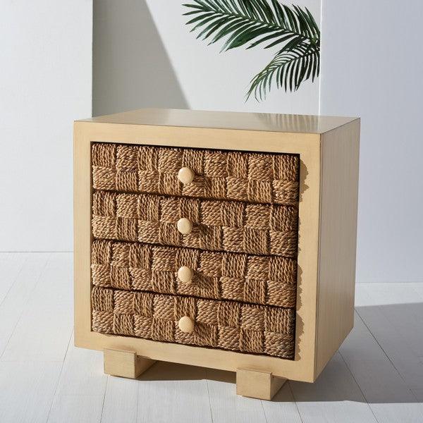 ROSARIO WOVEN WOOD NIGHTSTAND - Remutear