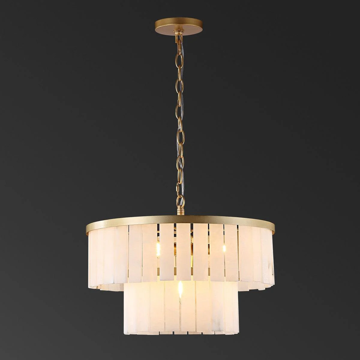 KIANDRA MARBLE 2 TIER CHANDELIER - Remutear