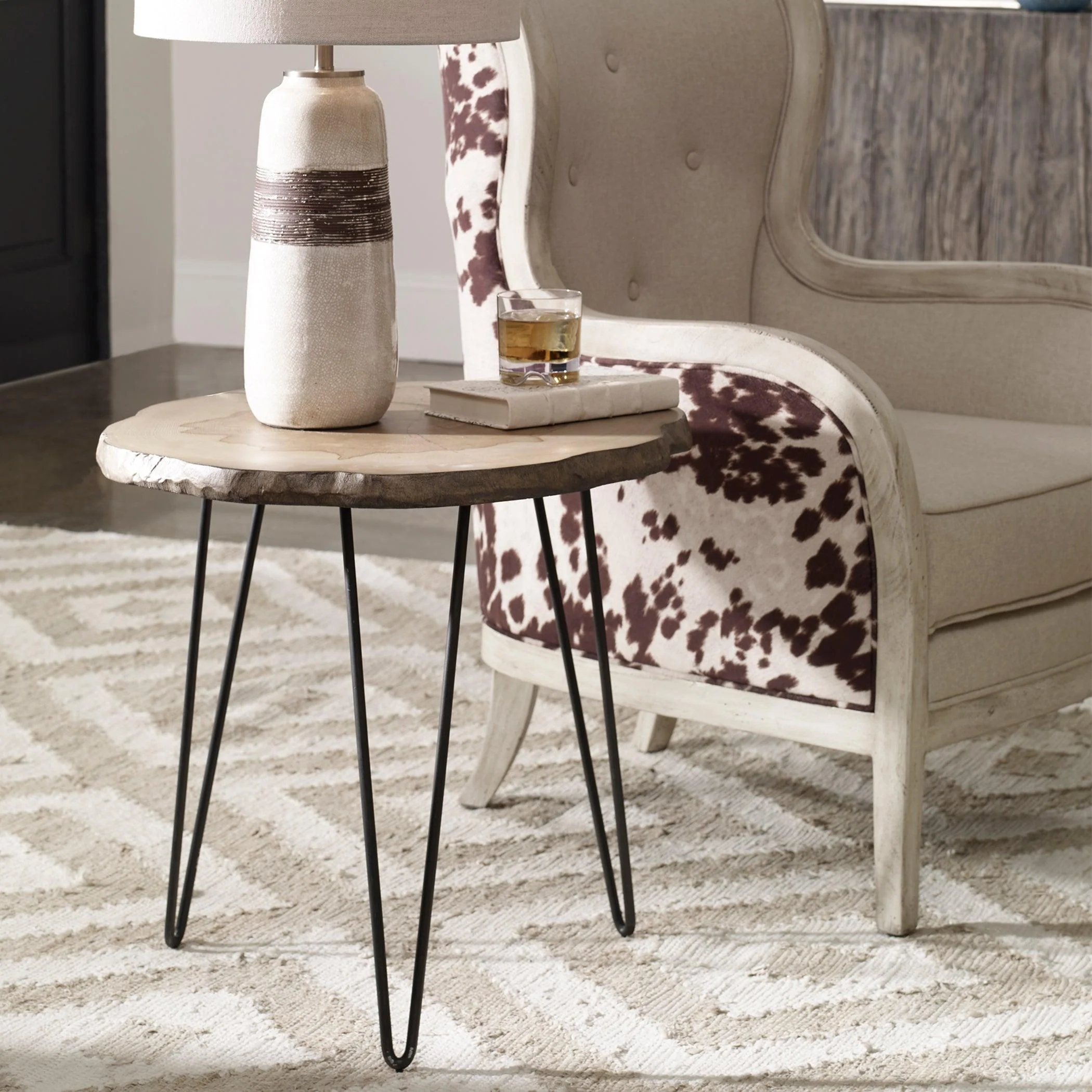 Runay Wood Slab Side Table - Remutear