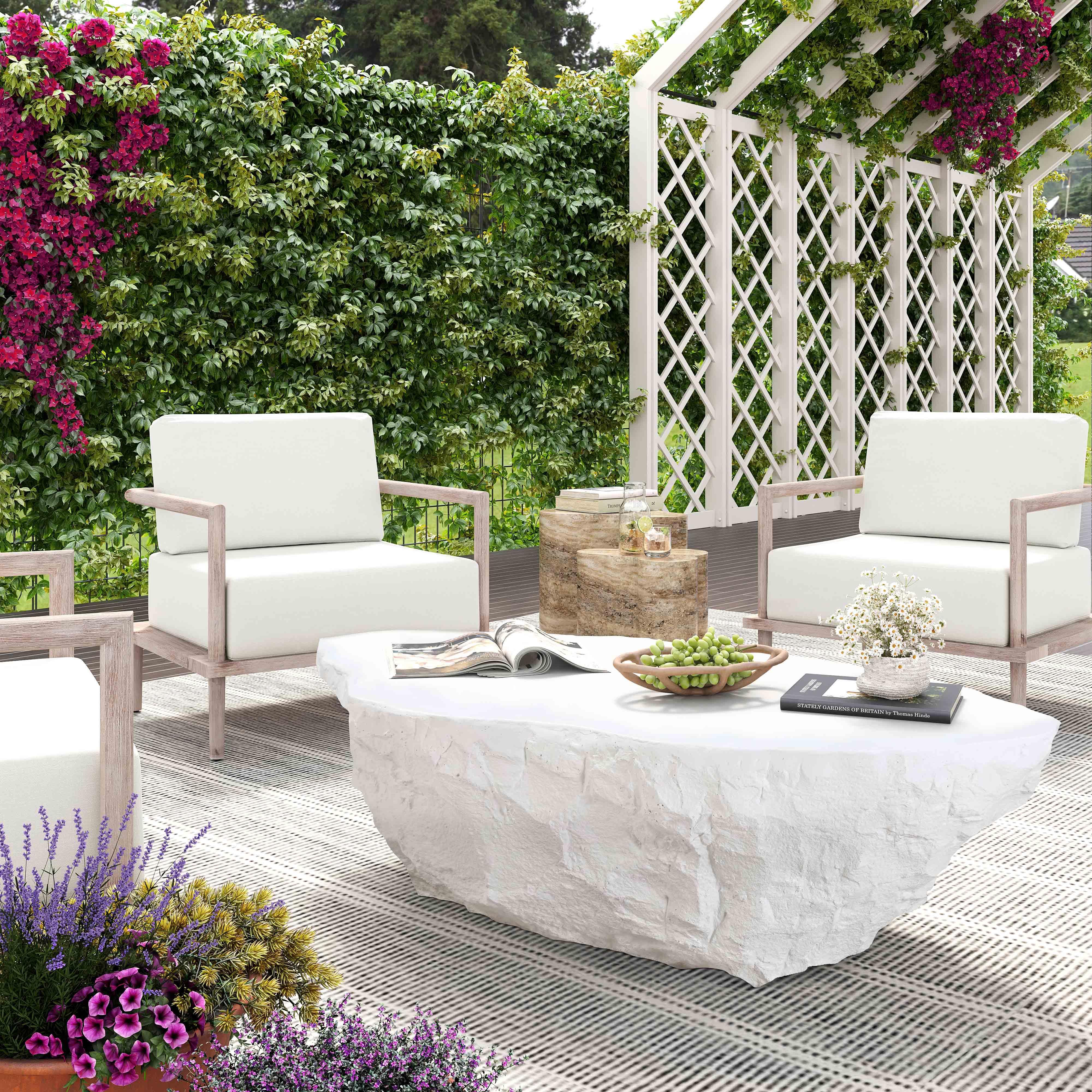Crag White Concrete Coffee Table - Remutear