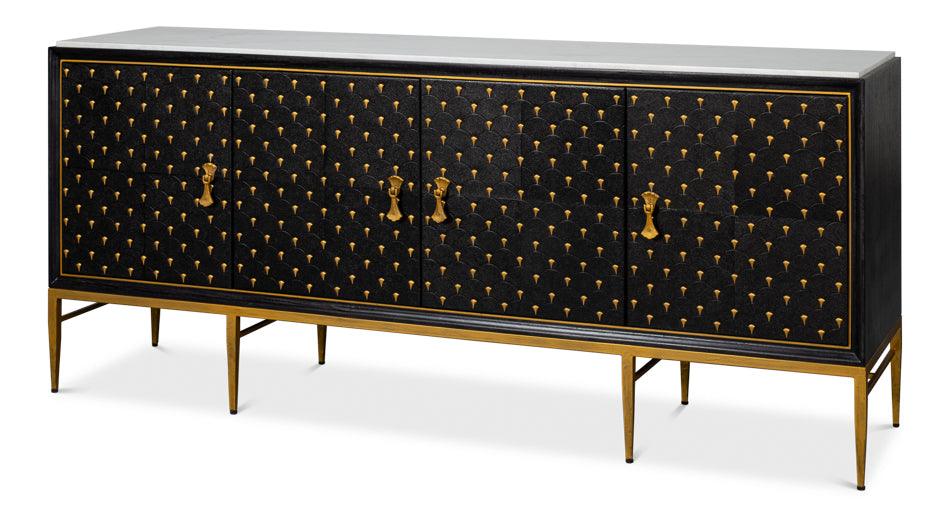 Palisade Shagreen Credenza - Black - Remutear