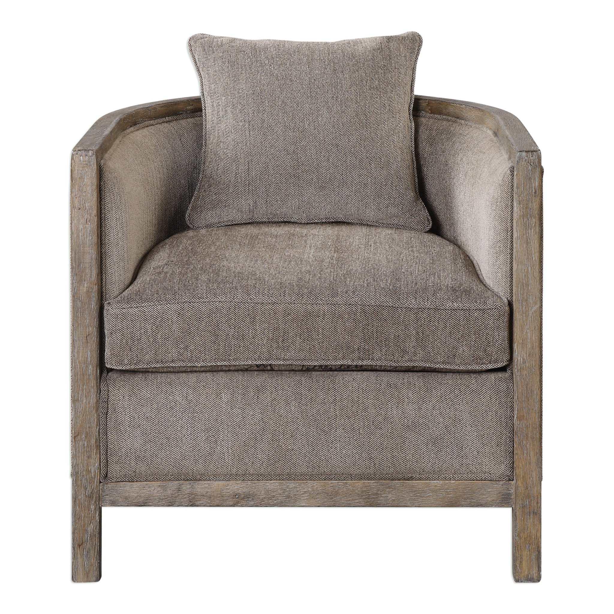 Viaggio Gray Chenille Accent Chair - Remutear