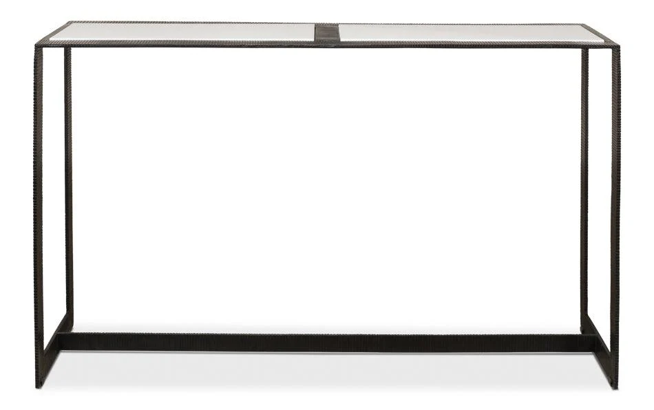 Ridged Iron Console Table - Large - Remutear