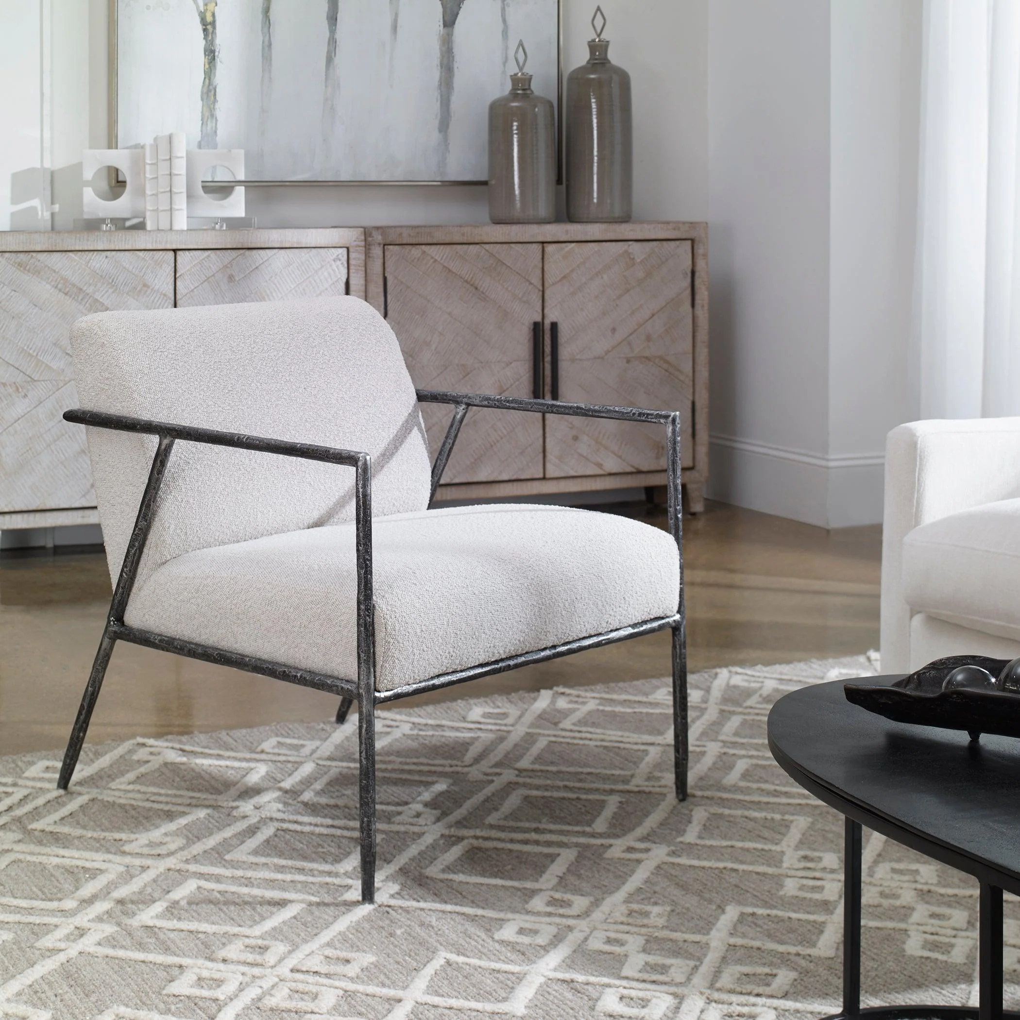 Brisbane Light Gray Accent Chair - Remutear