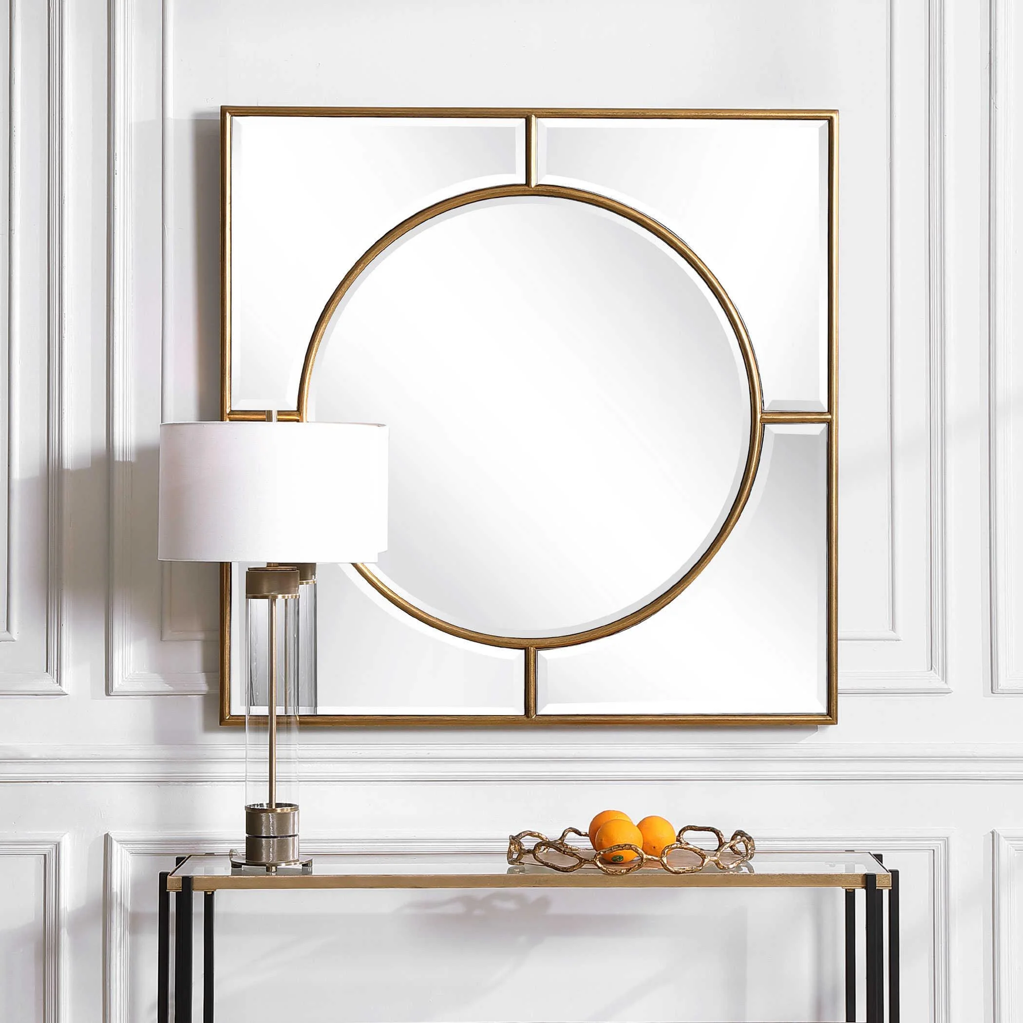 STANFORD GOLD SQUARE MIRROR - Remutear