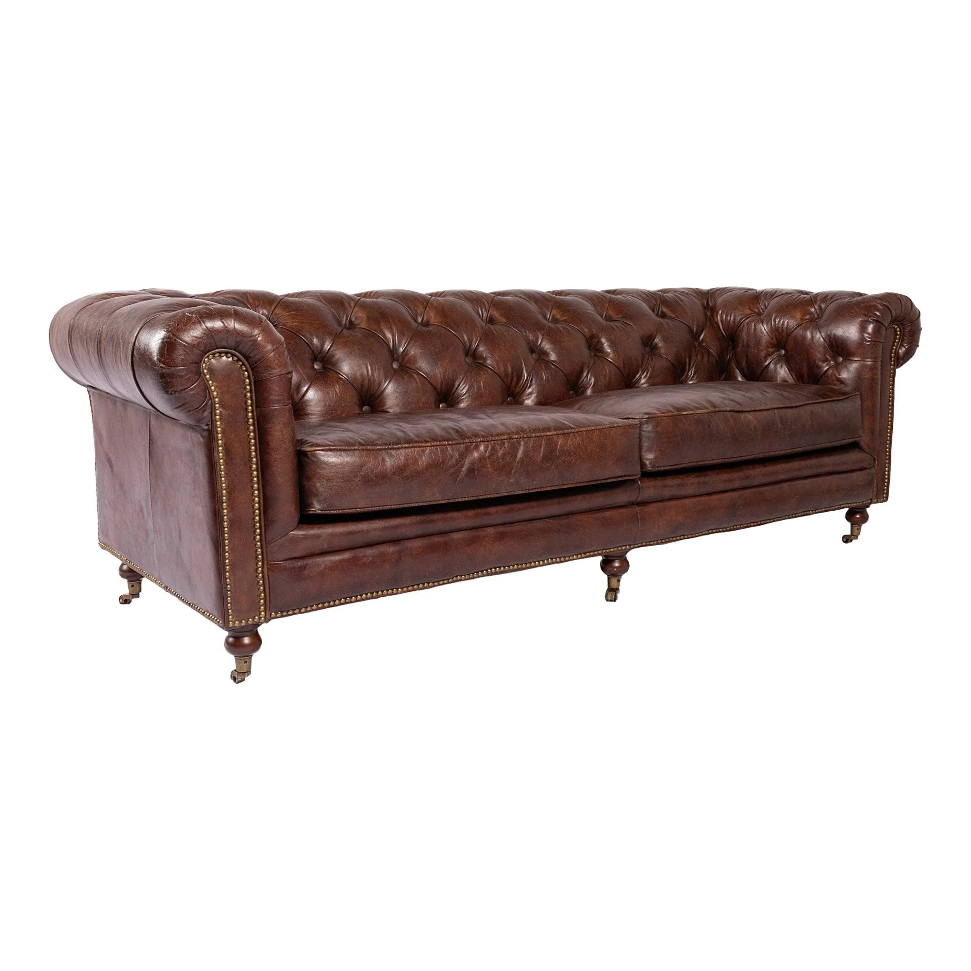 Birmingham Sofa Dark Brown Leather - Remutear