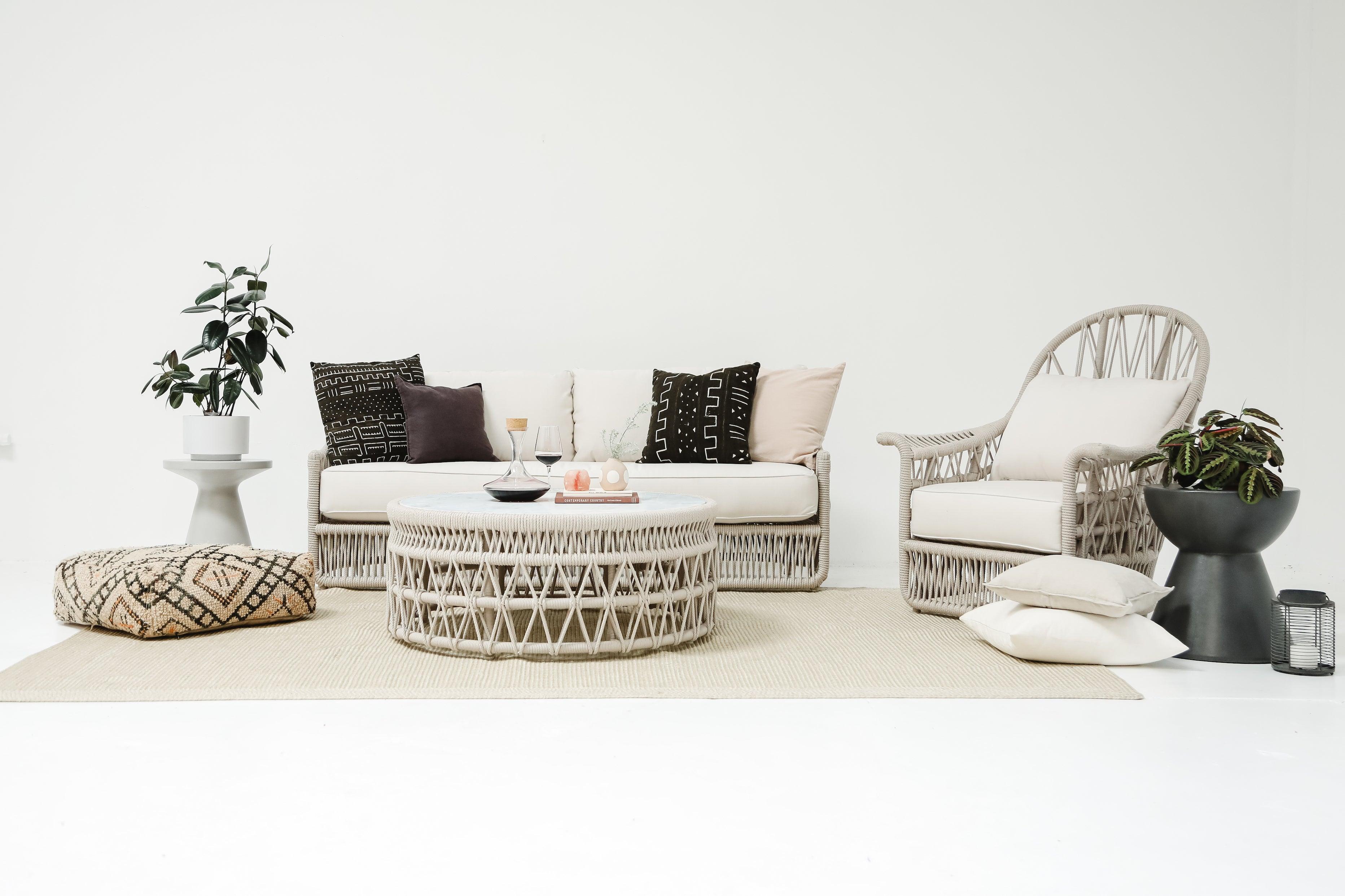 Dana Coffee Table with Honed Carrara Marble Top - Remutear