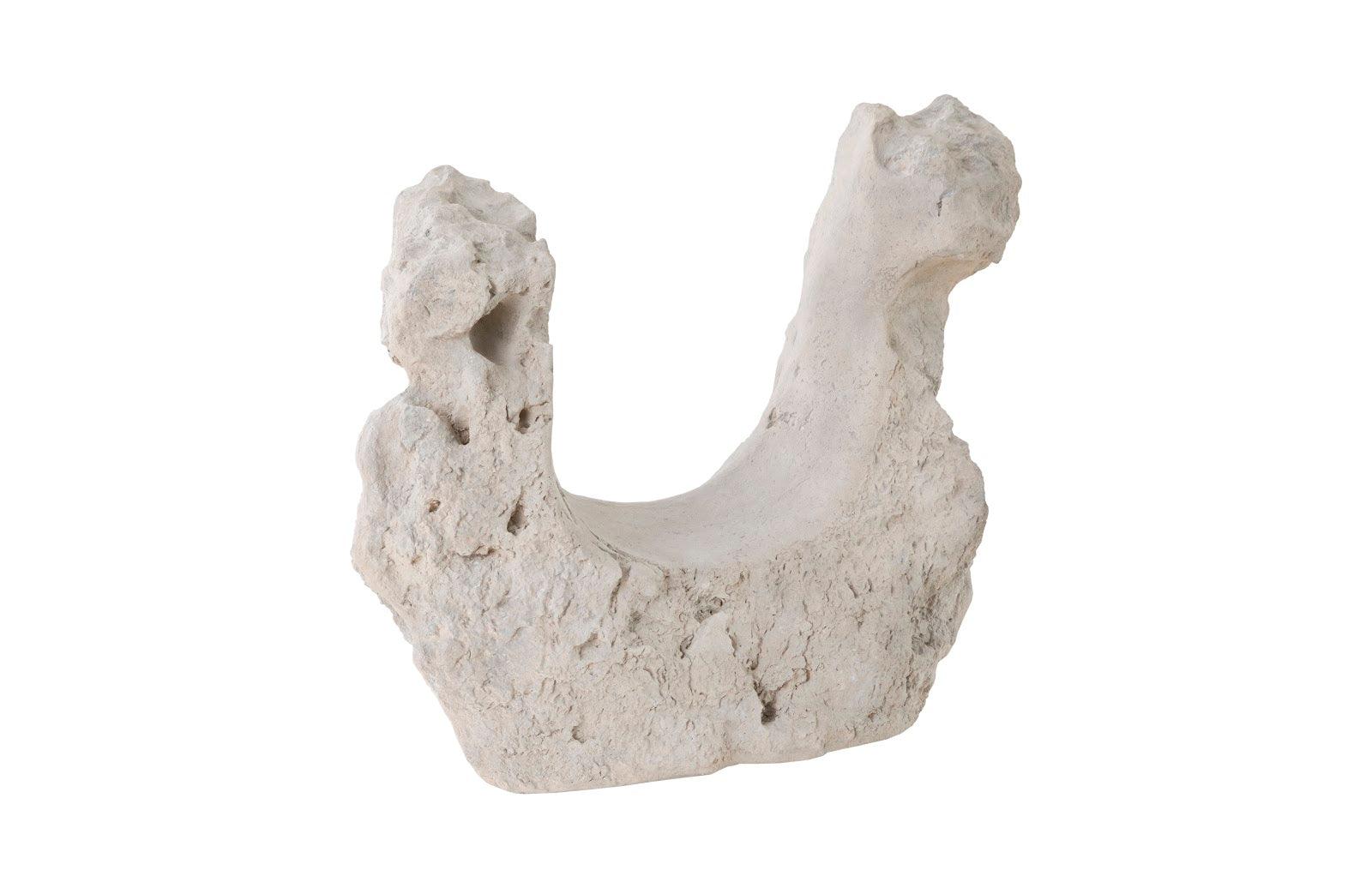 Colossal Cast Stone Bench, U Shaped Seat, Roman Stone - Remutear