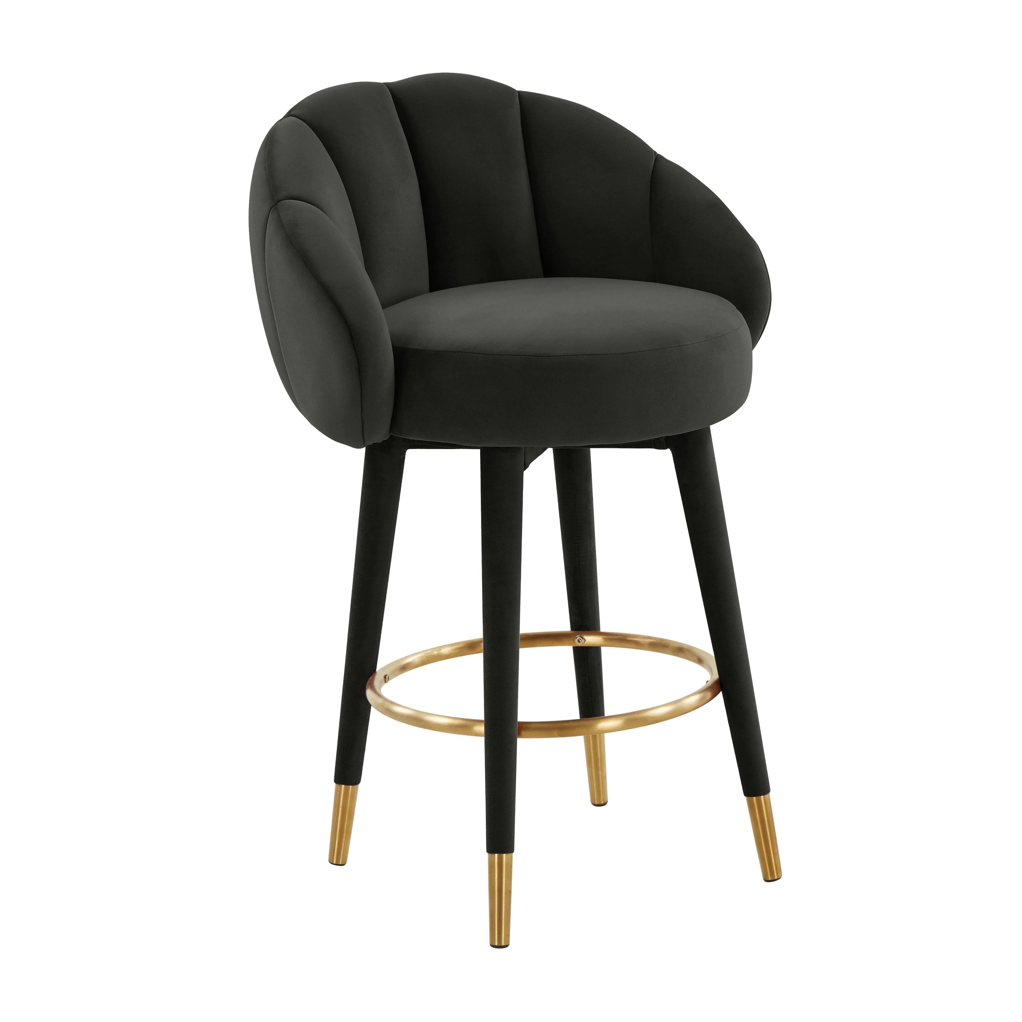 Myla Black Swivel Counter Stool - Remutear