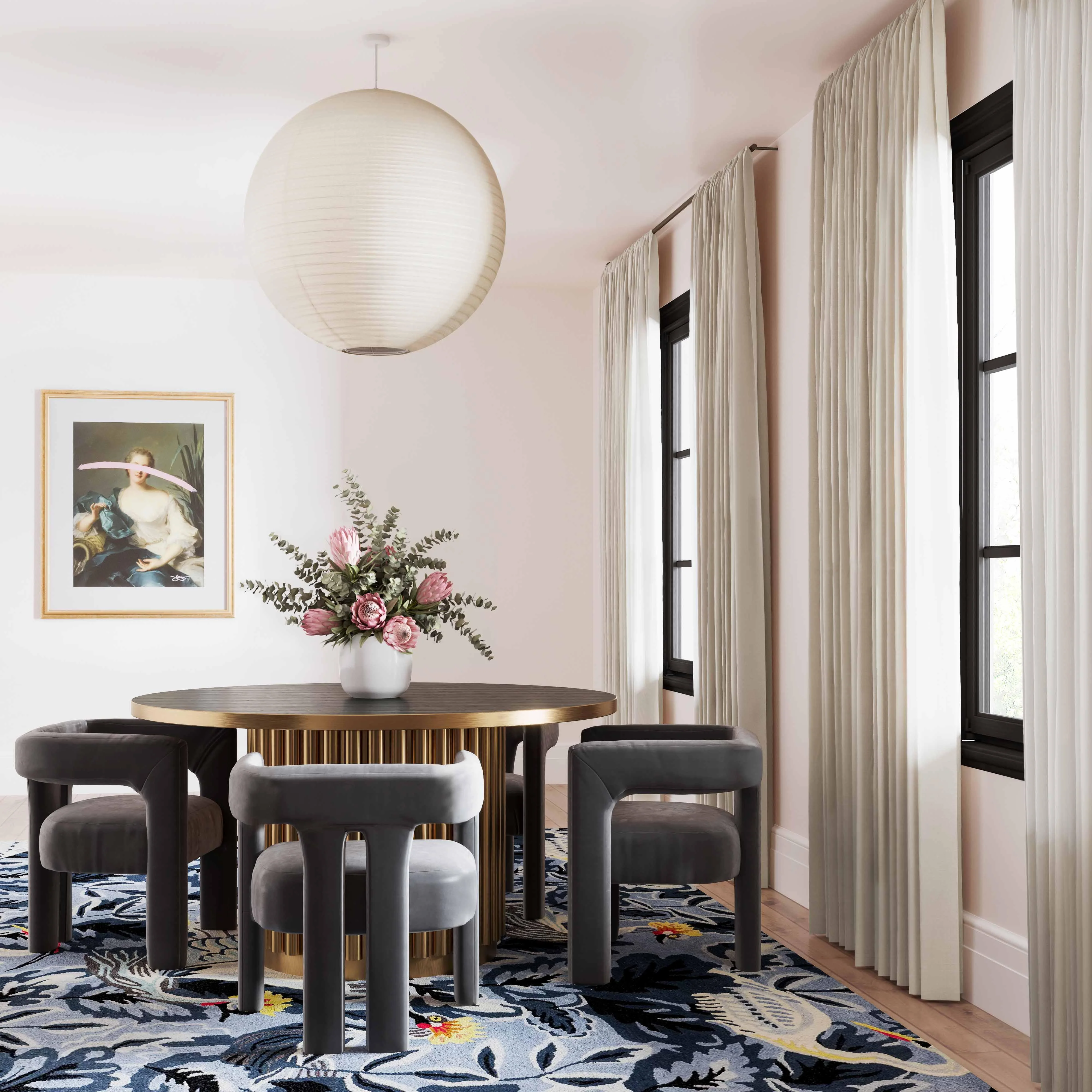 Sloane Dark Grey Velvet Chair - Remutear