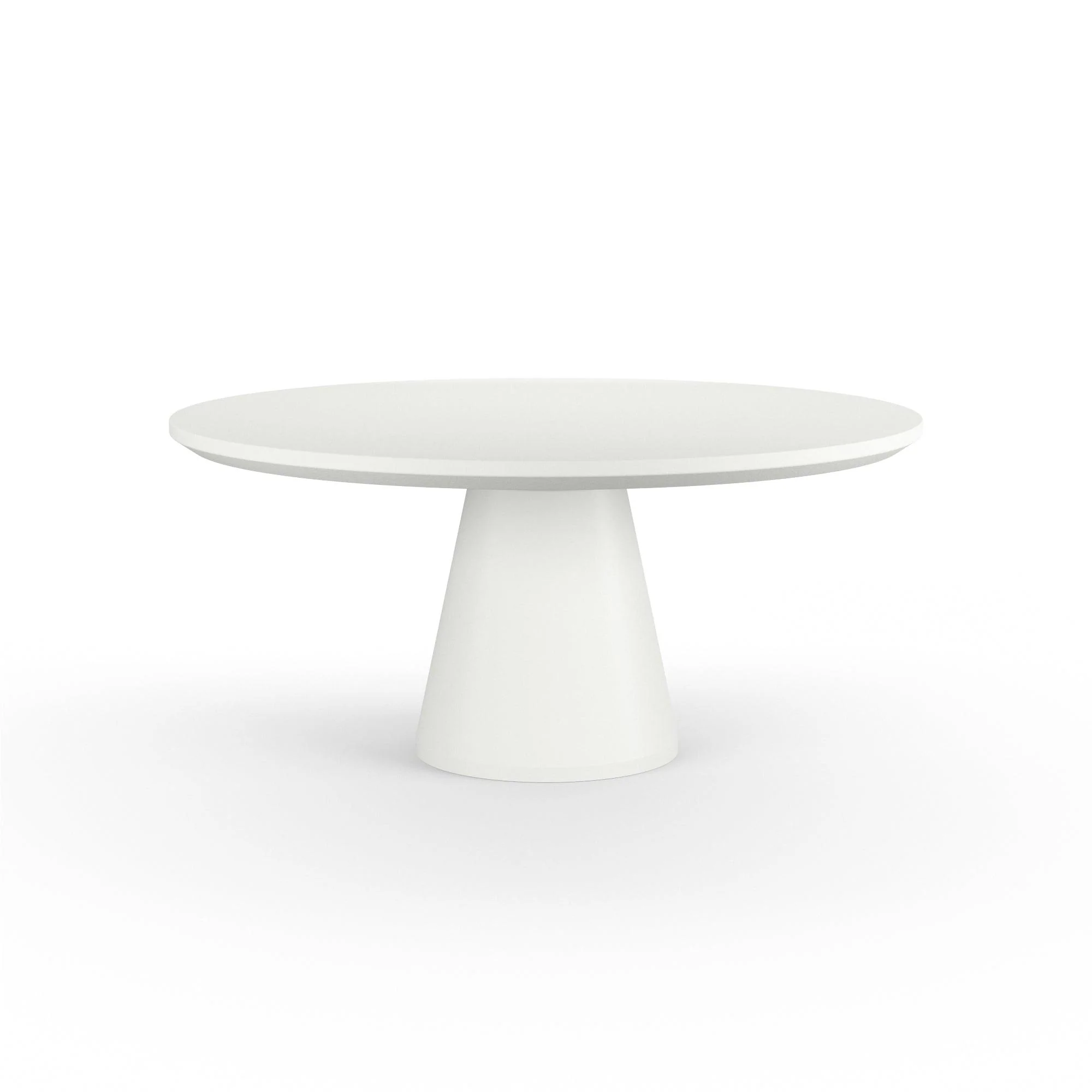 Pedestal Dining Table, Bone Finish - Remutear