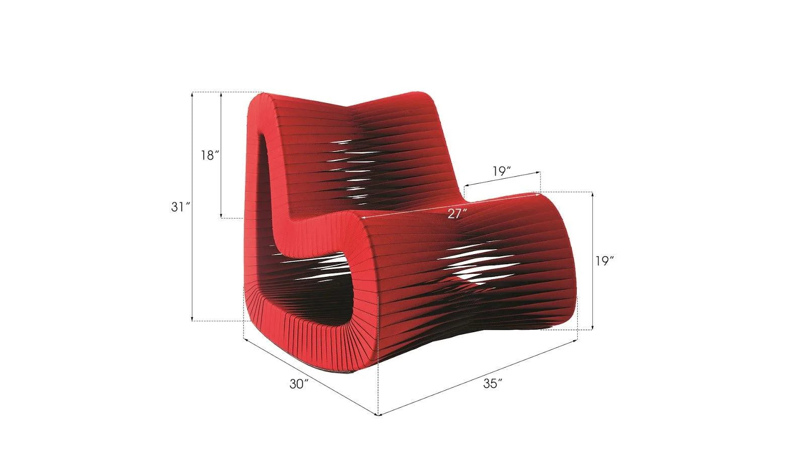 Seat Belt Rocking Chair, Red - Remutear