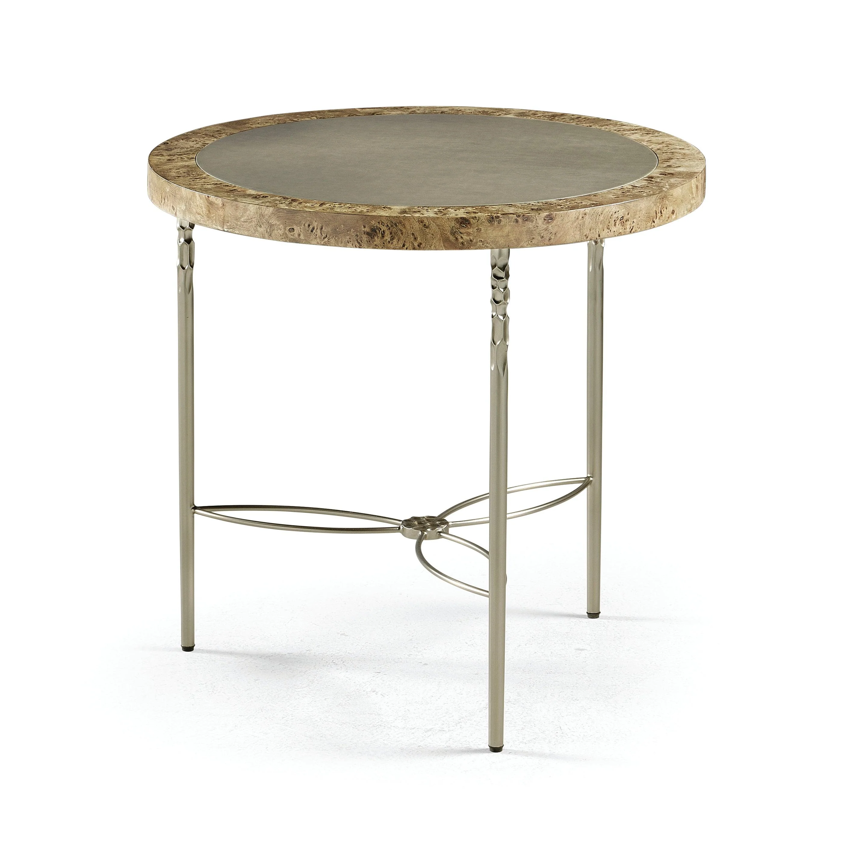 Reimagined Fulgurite Round Side Table w/Brass Base - Remutear