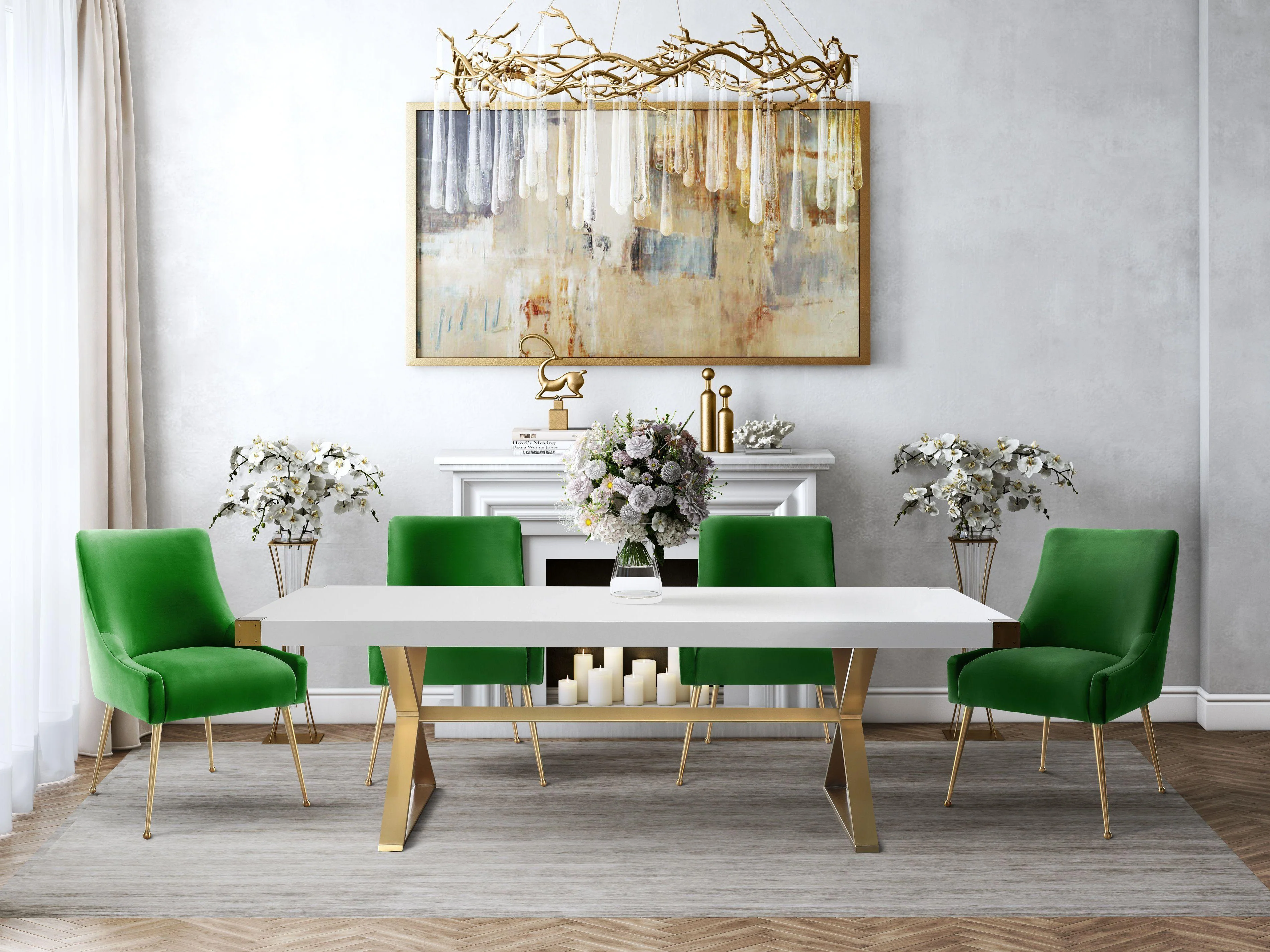 Beatrix Green Velvet Side Chair - Remutear