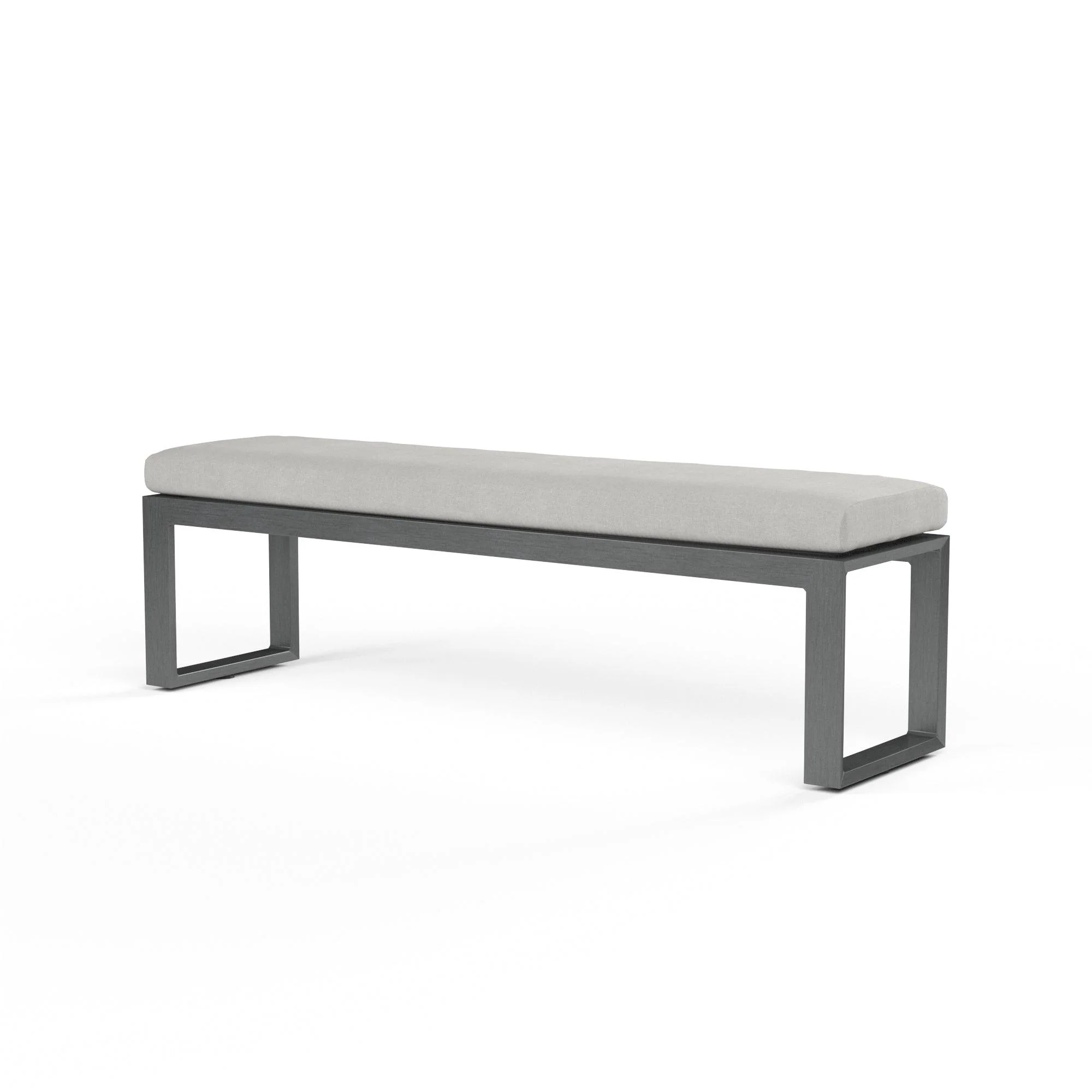 Redondo Dining Bench in Cast Silver, No Welt - Remutear