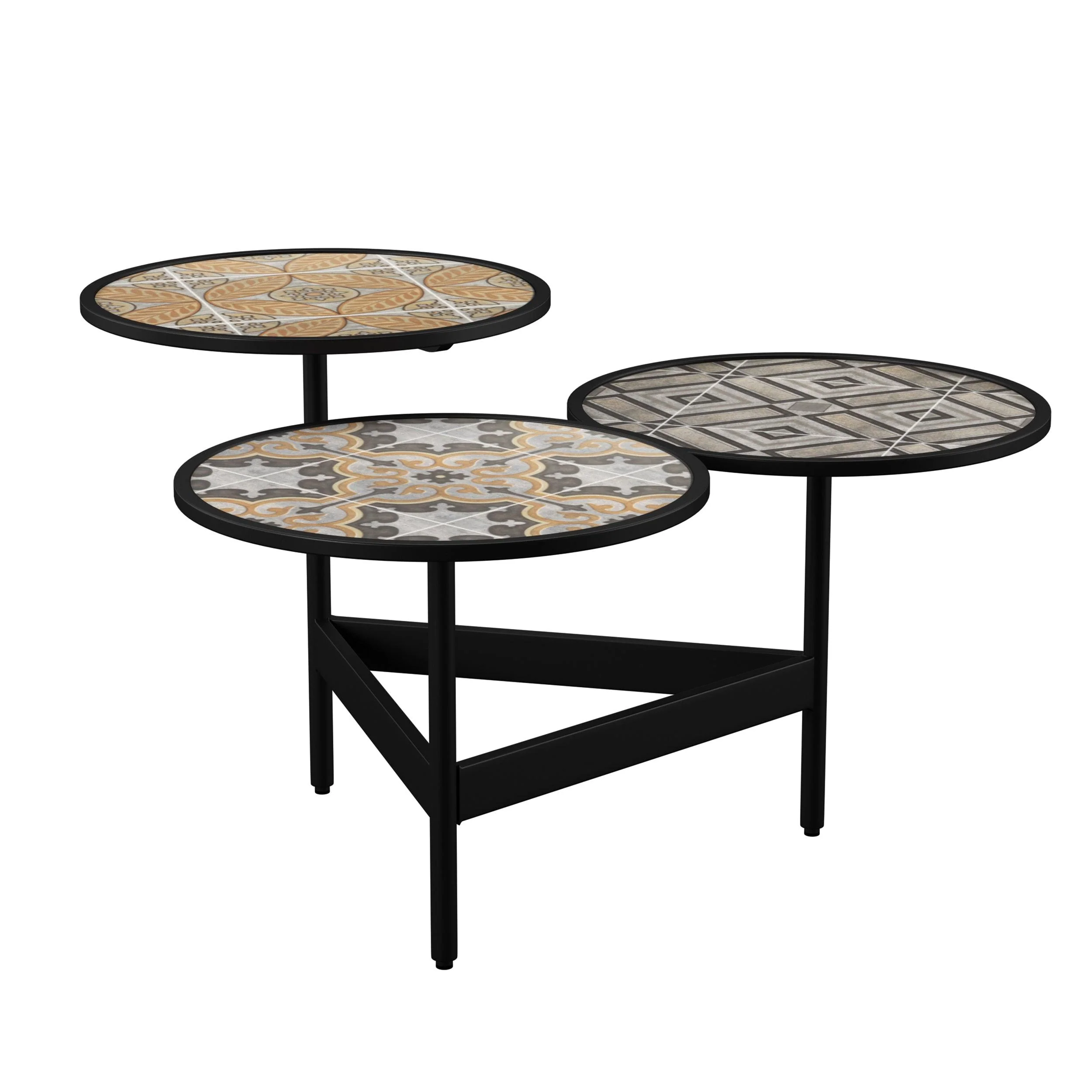 Lorengo Outdoor 3-Tier Cocktail Table - Remutear