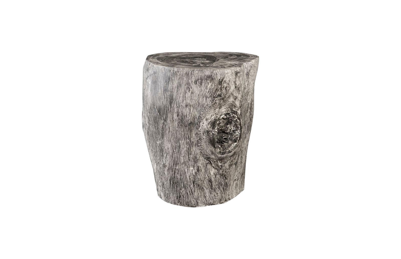 Stump Stool, Gray Stone Finish, Black - Remutear