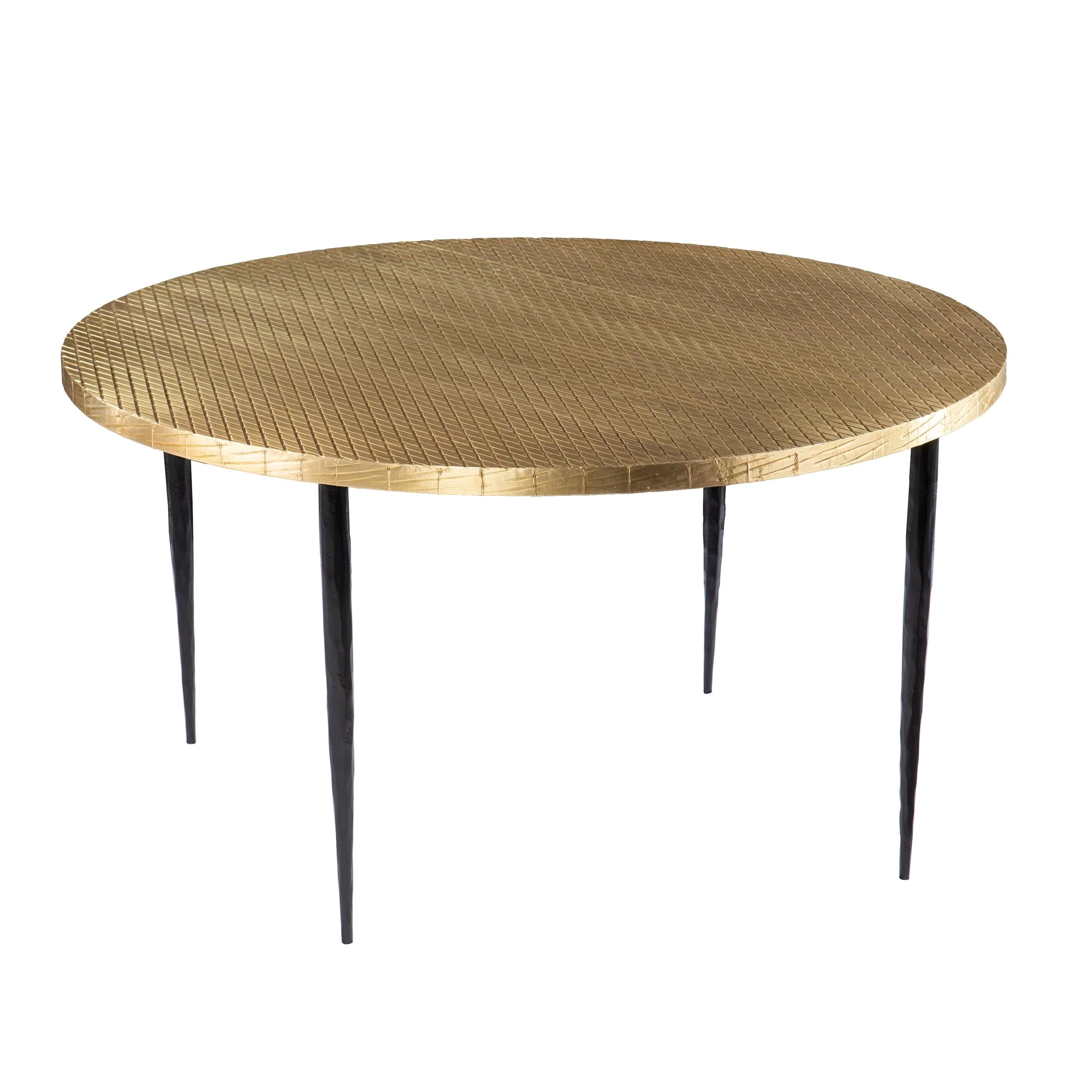 Judmont Round Cocktail Table w/ Embossed Top - Remutear