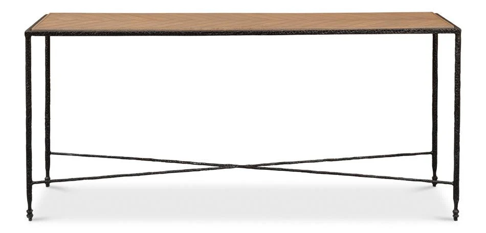 Castle Gate Console Table W/Parquet Top - Remutear