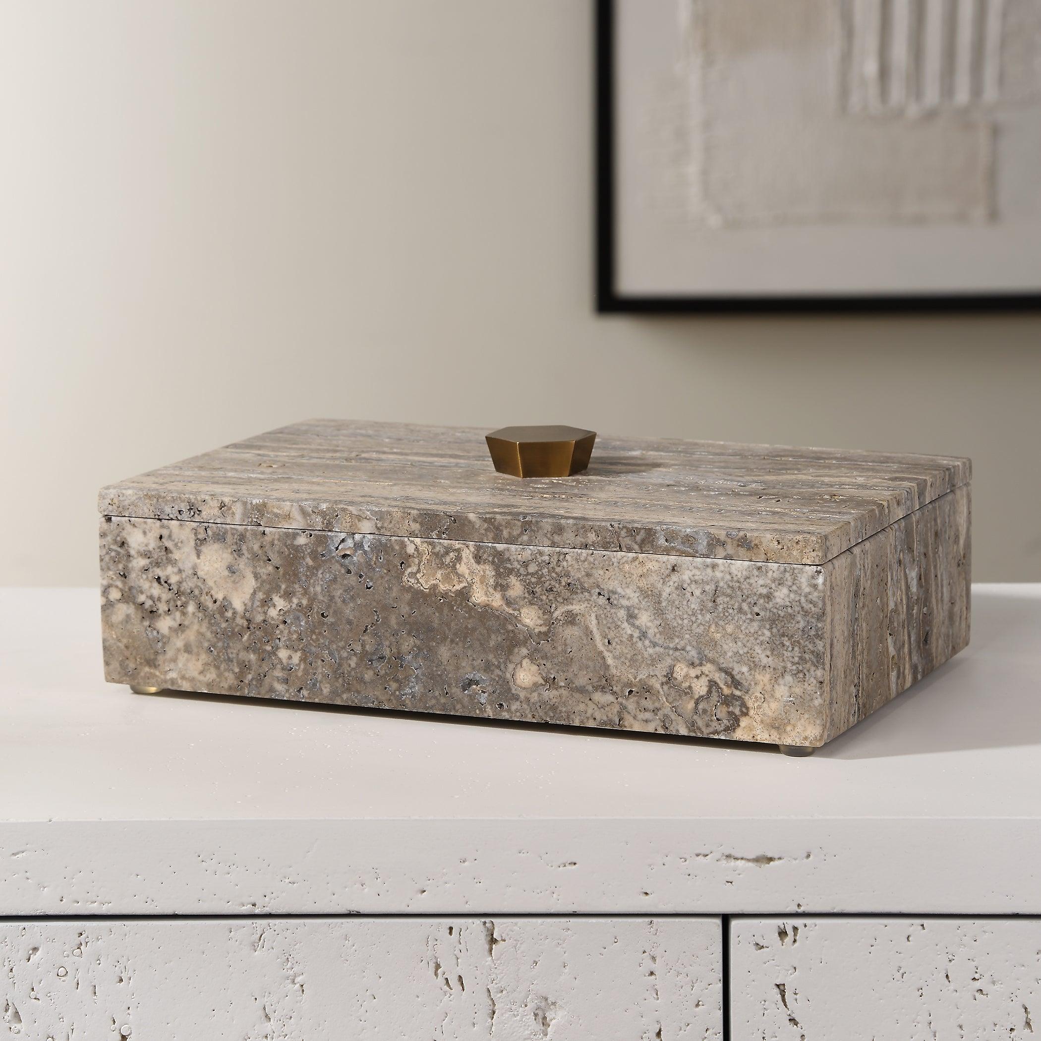 Griseus Travertine Stone Box - Remutear