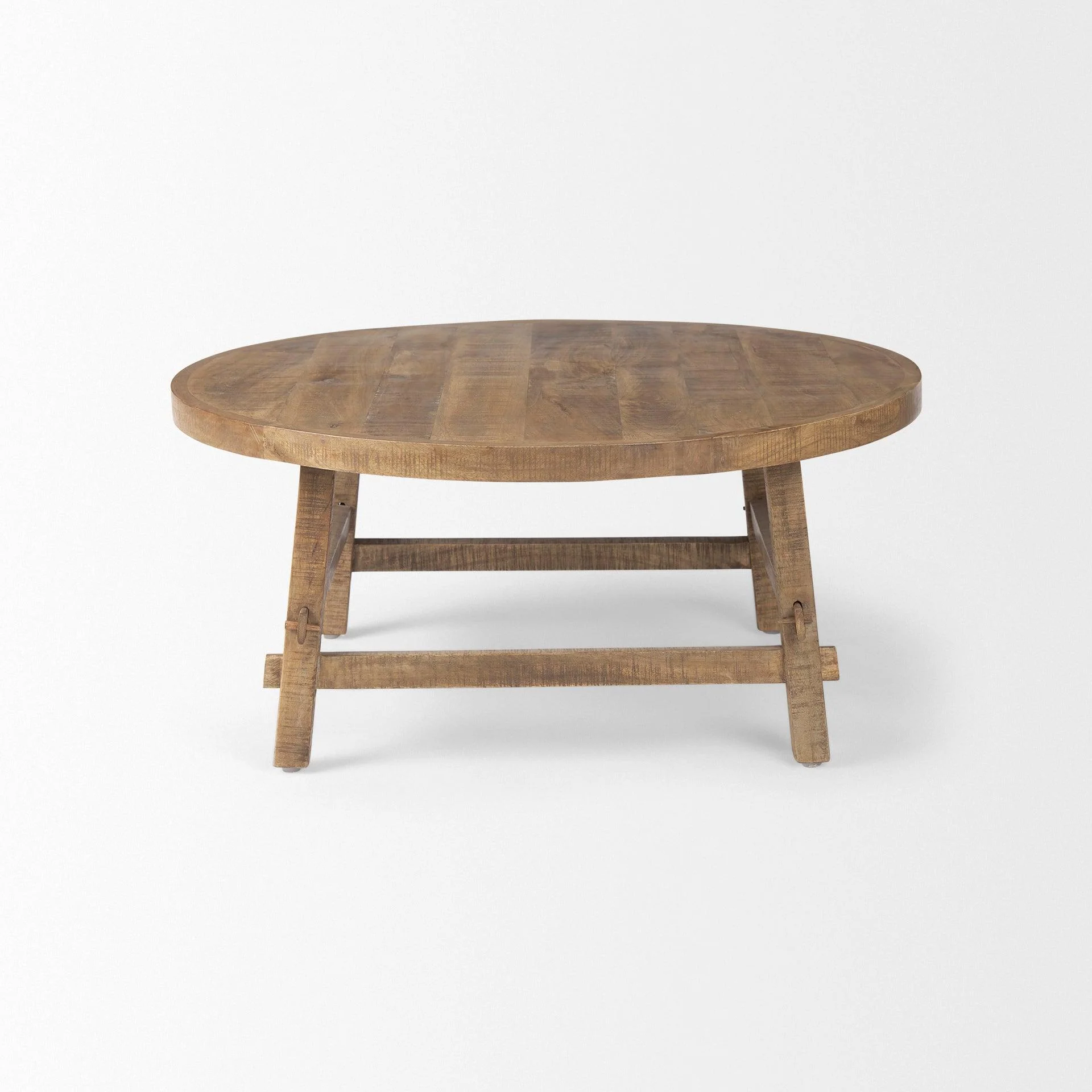 Rosie  36.0L x 36.0W x 16.0H Round Medium Brown Wood Coffee Table - Remutear