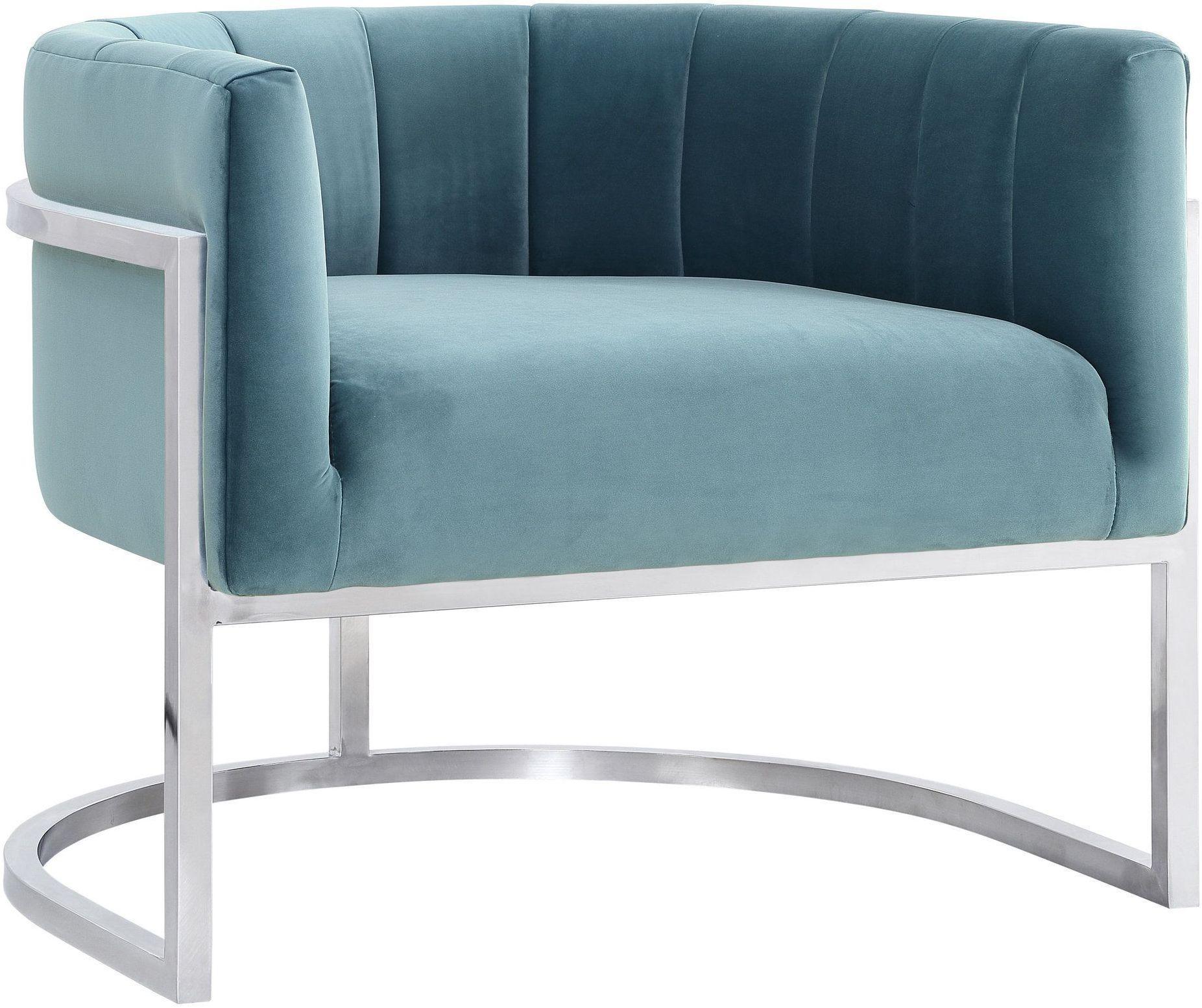 Magnolia Sea Blue Chair with Silver Base - Remutear