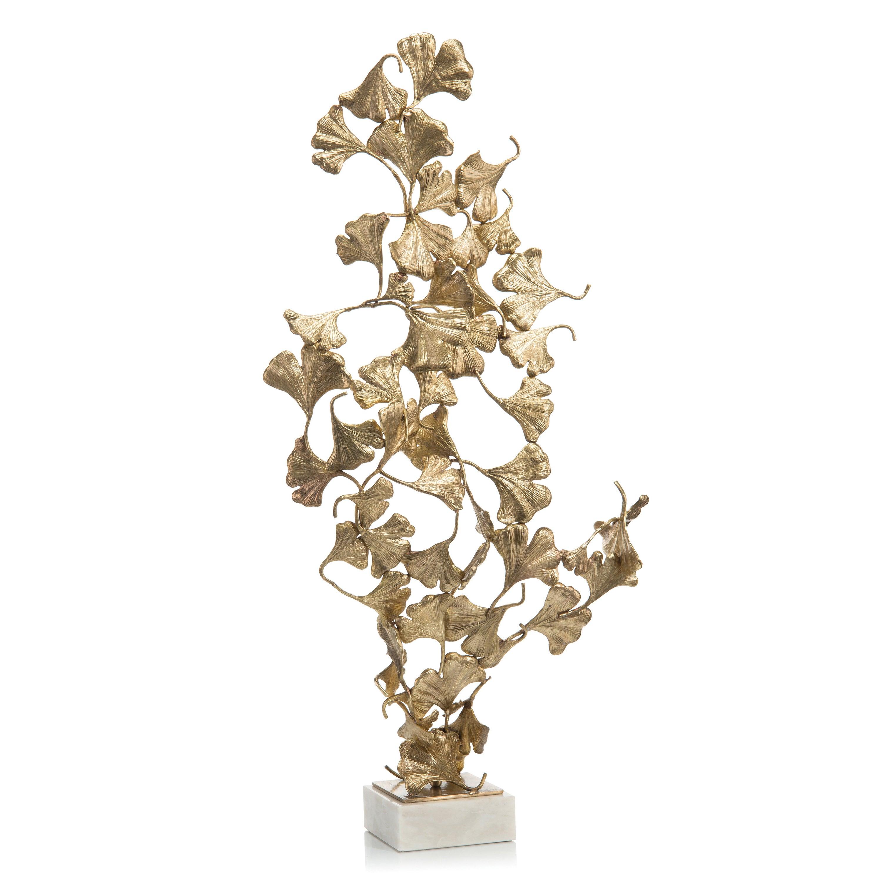 Ginkgo Leaves On White Marble - Remutear