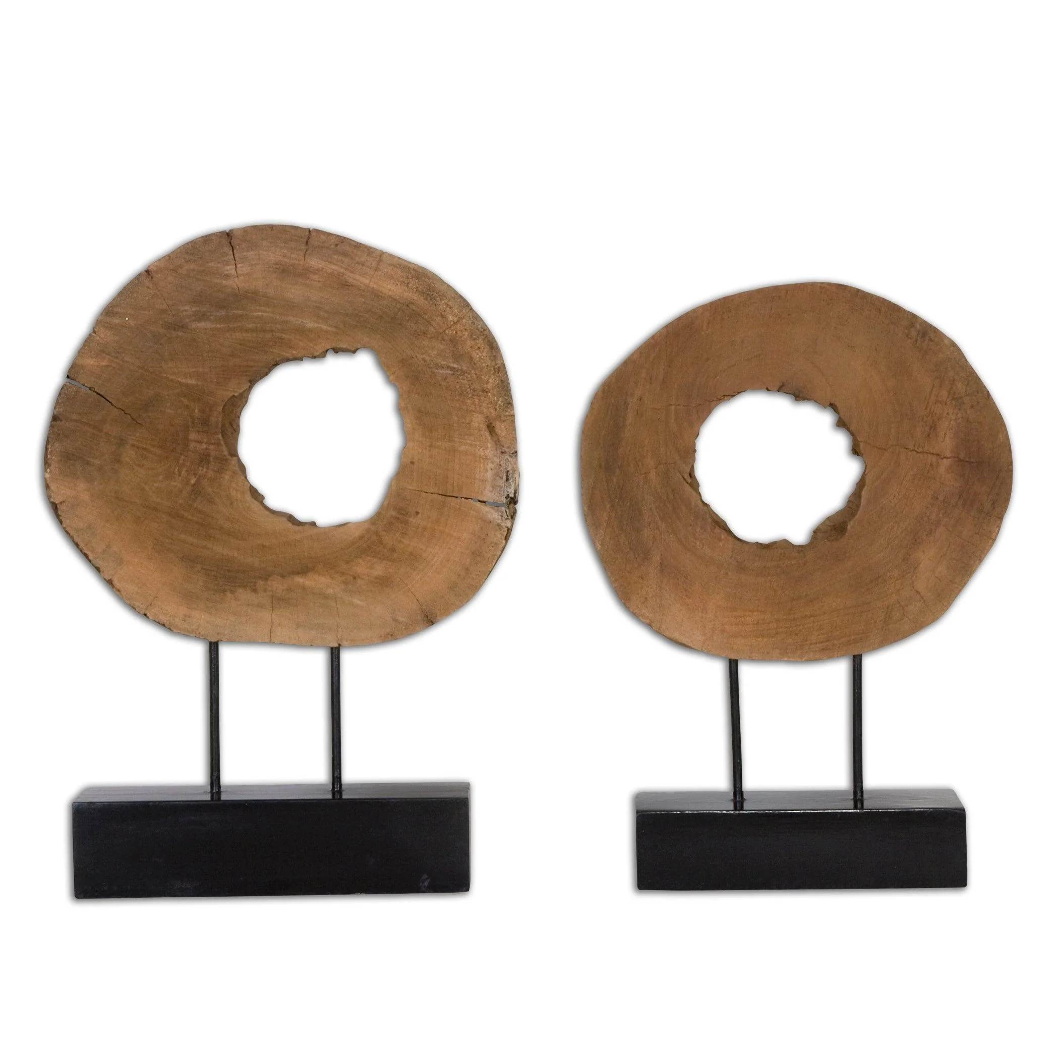 ASHLEA WOODEN SCULPTURES SET OF 2 - Remutear