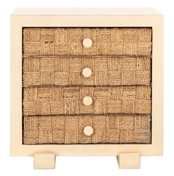 ROSARIO WOVEN WOOD NIGHTSTAND - Remutear