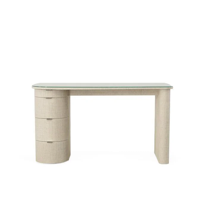 Curate Micco Desk With Glass Top - Remutear