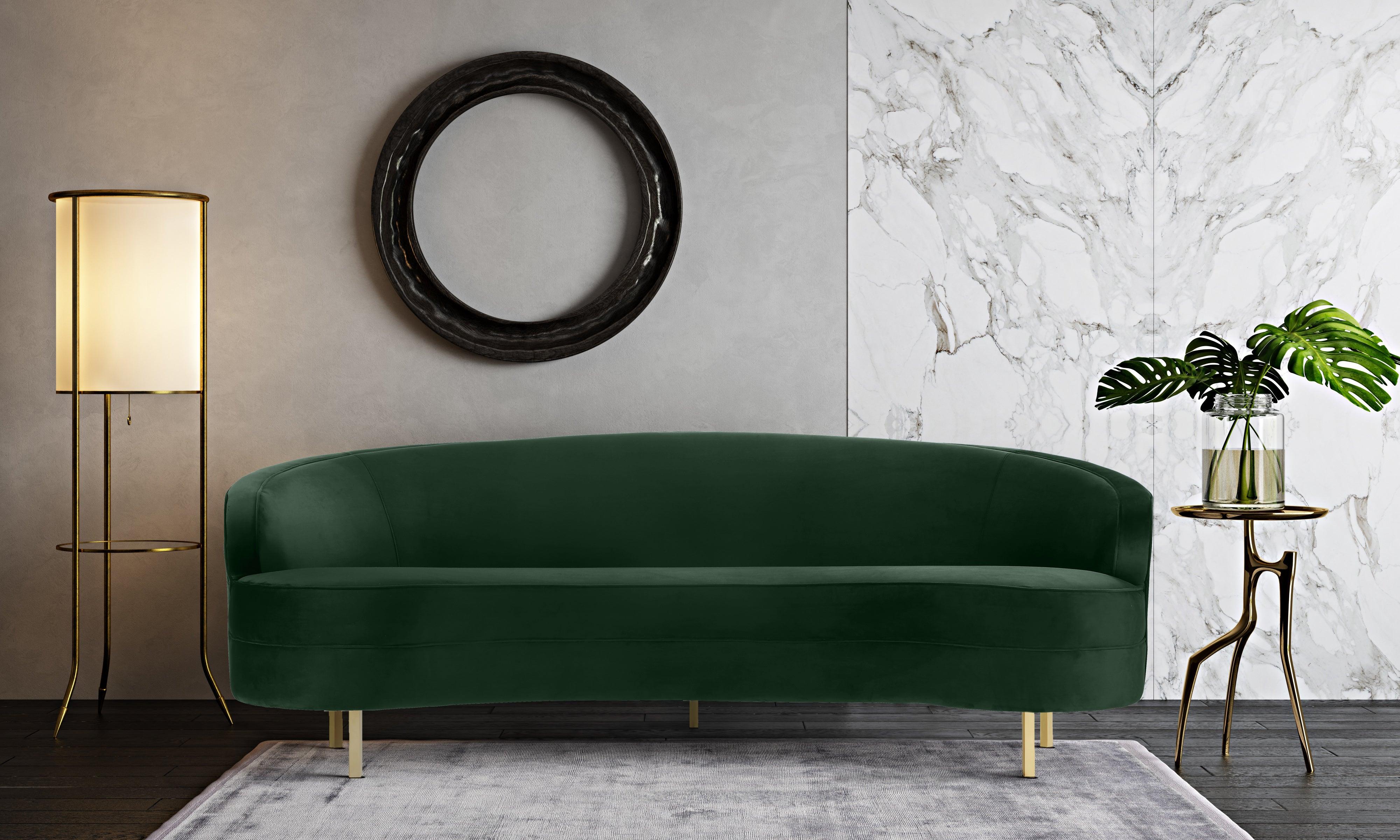 Baila Forest Green Velvet Sofa - Remutear