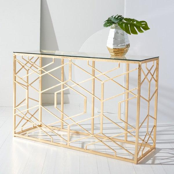 SEAN GOLD LEAF CONSOLE TABLE - Remutear