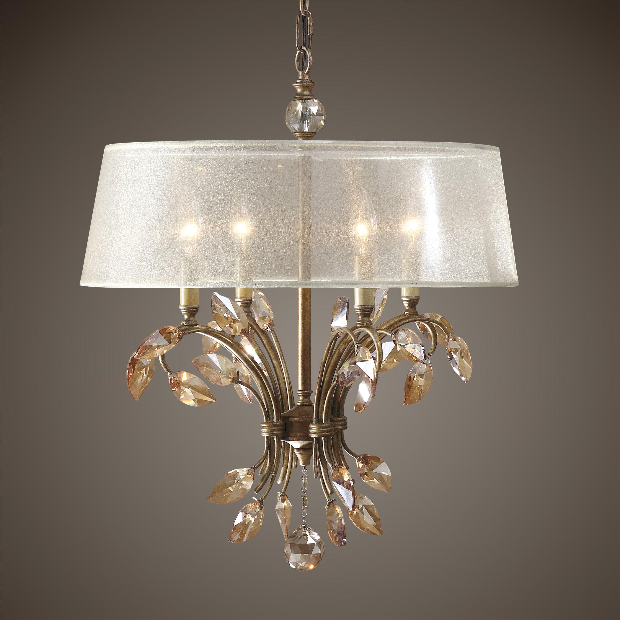 ALENYA 4 LIGHT GOLD METAL CHANDELIER - Remutear