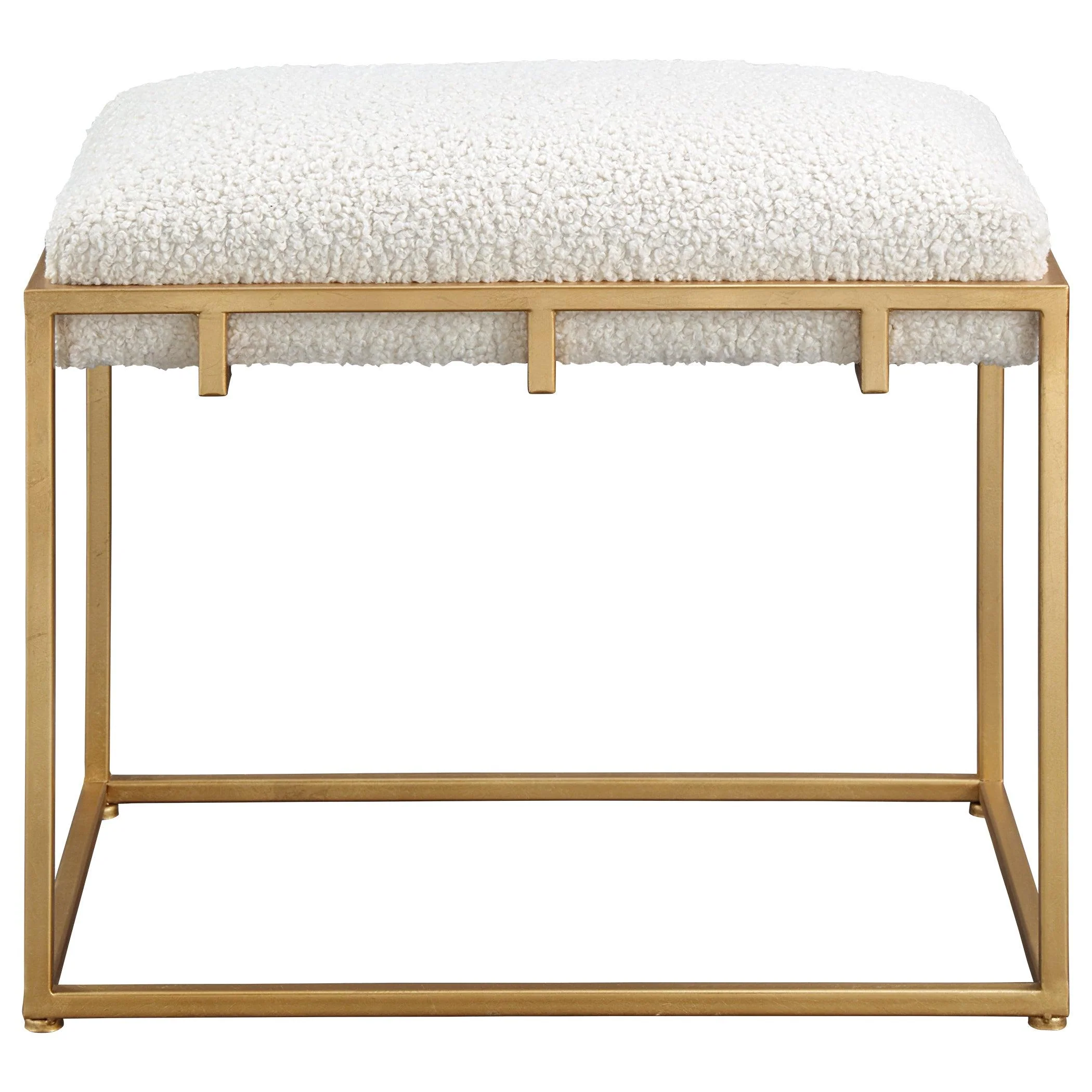 Paradox Small Gold & White Shearling Bench - Remutear
