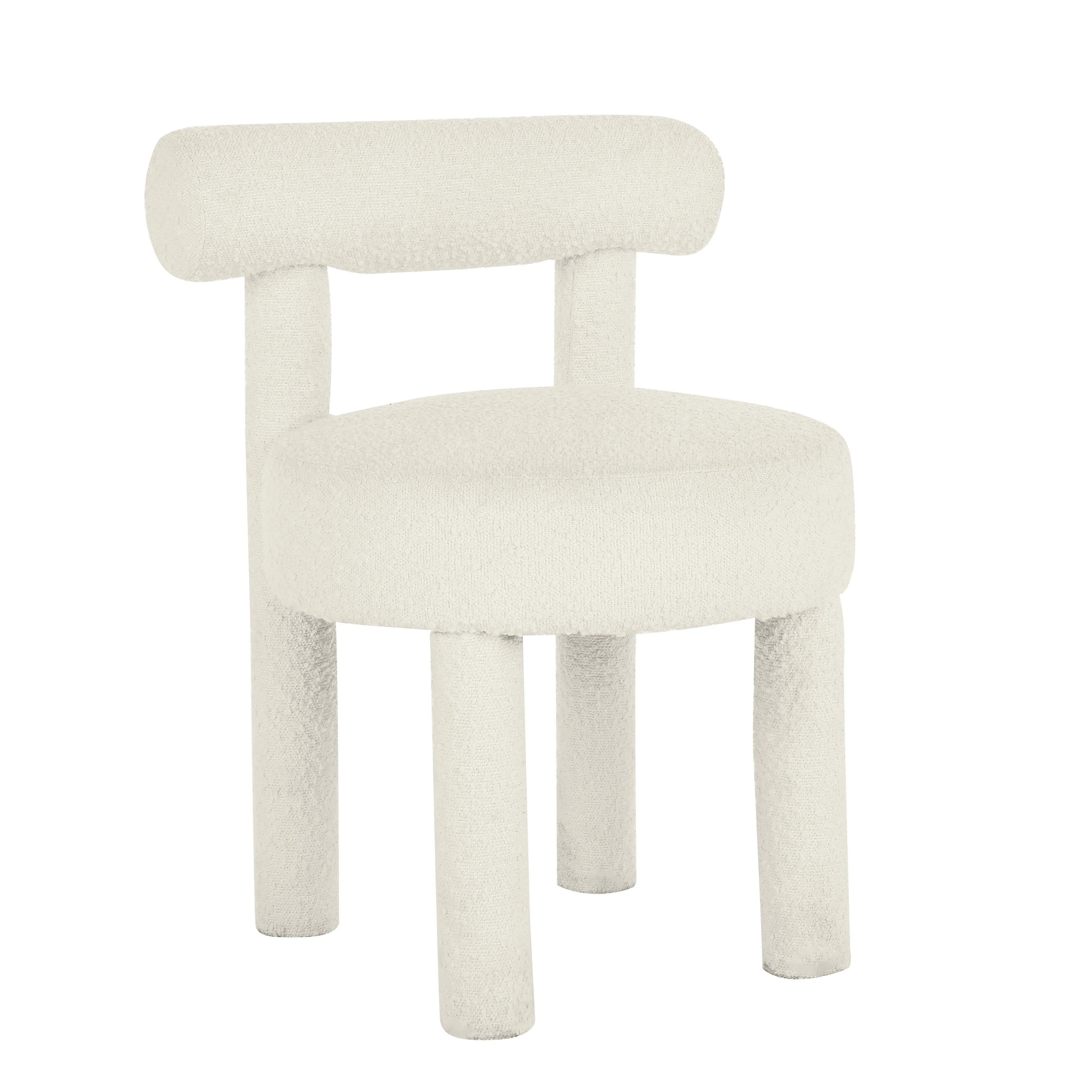 Carmel Cream Boucle Dining Chair - Remutear
