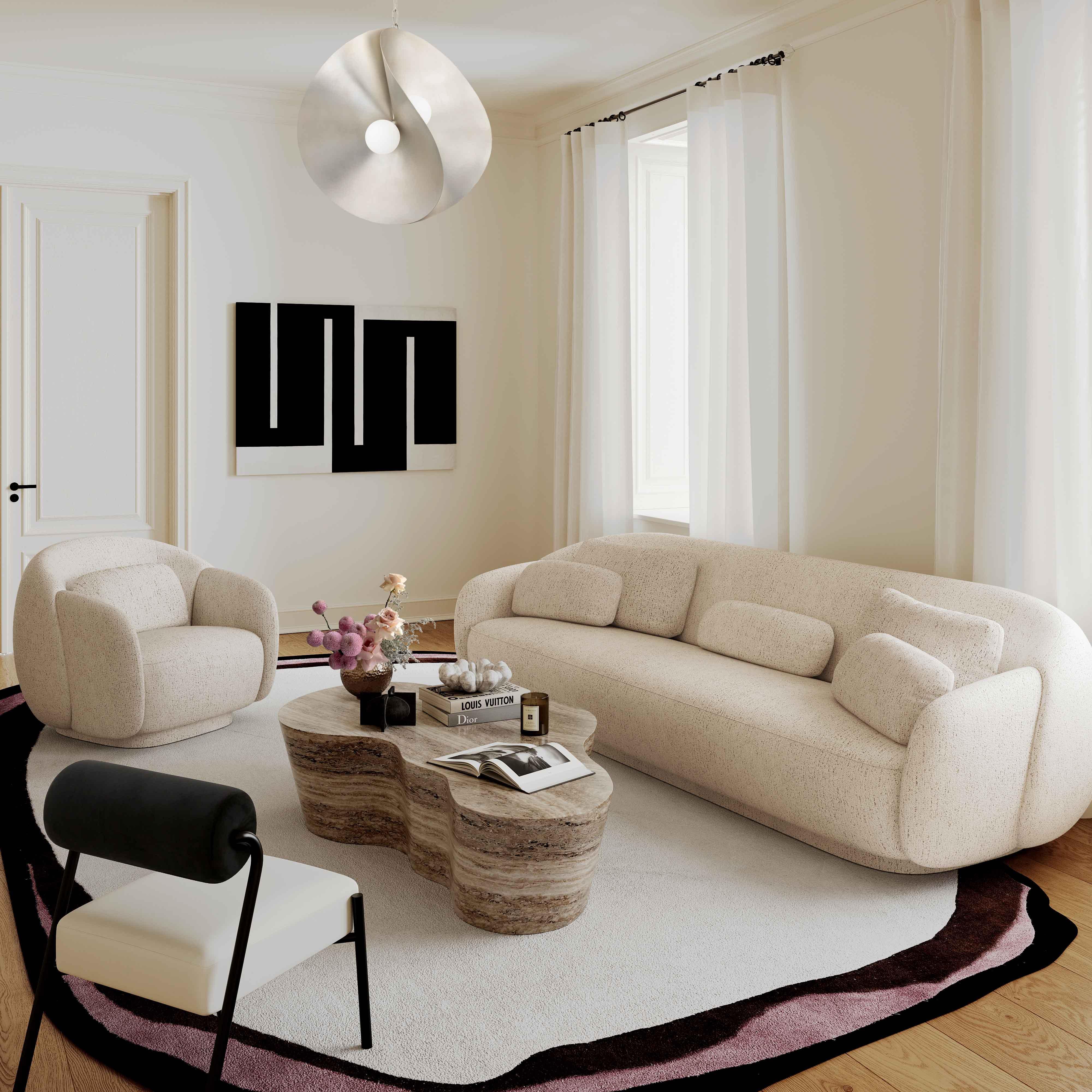 Slab Faux Travertine Coffee Table - Remutear