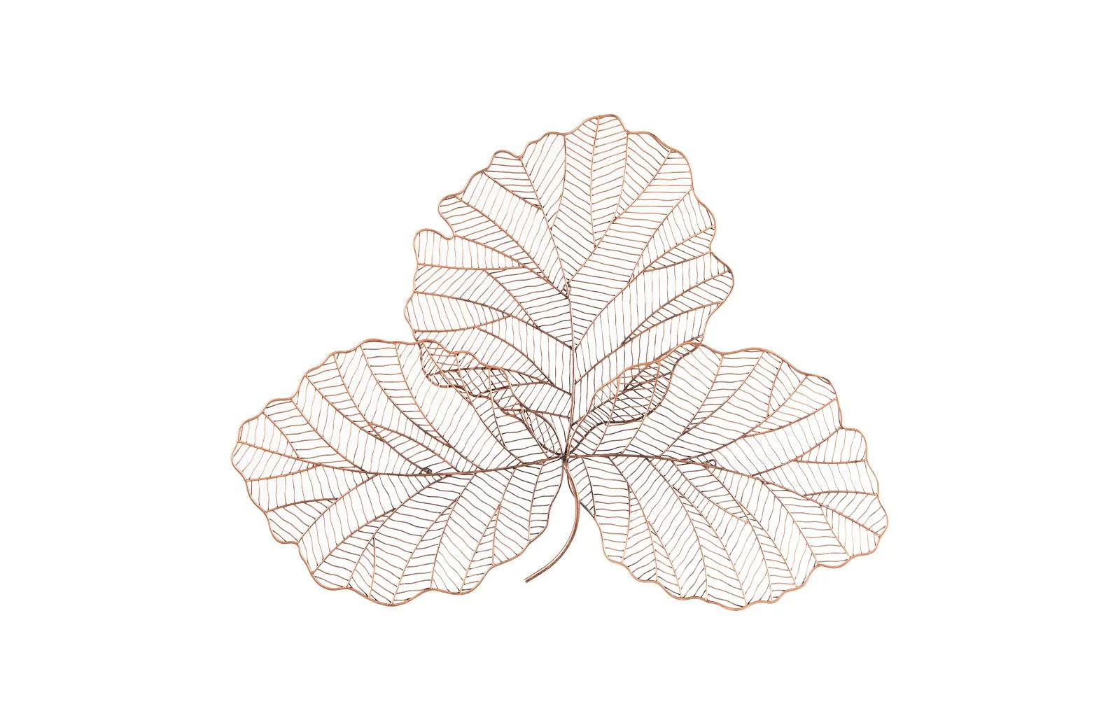 Tri Leaf Wall Art, Small, Metal, Copper/Black - Remutear