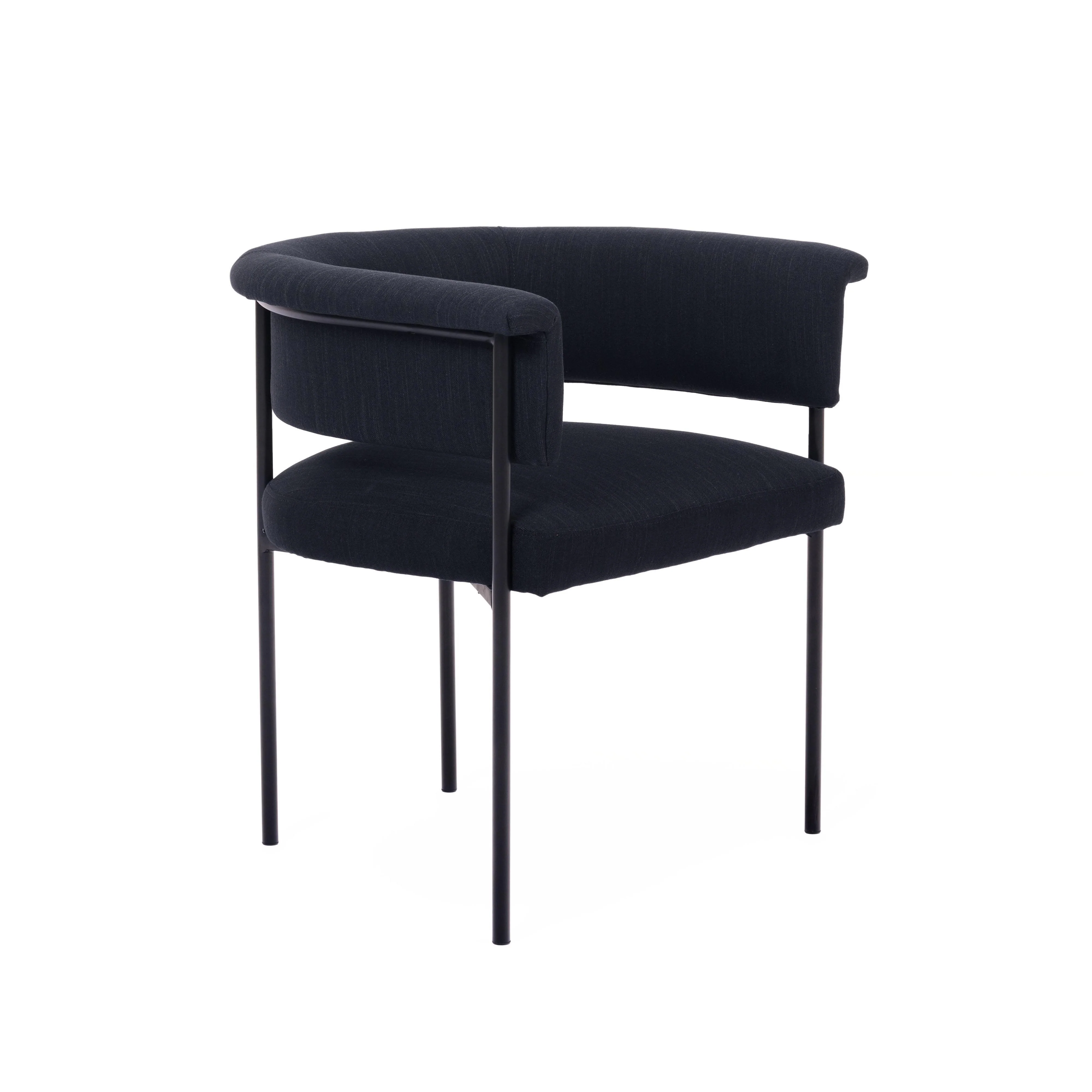 Taylor Black Performance Linen Dining Chair - Remutear