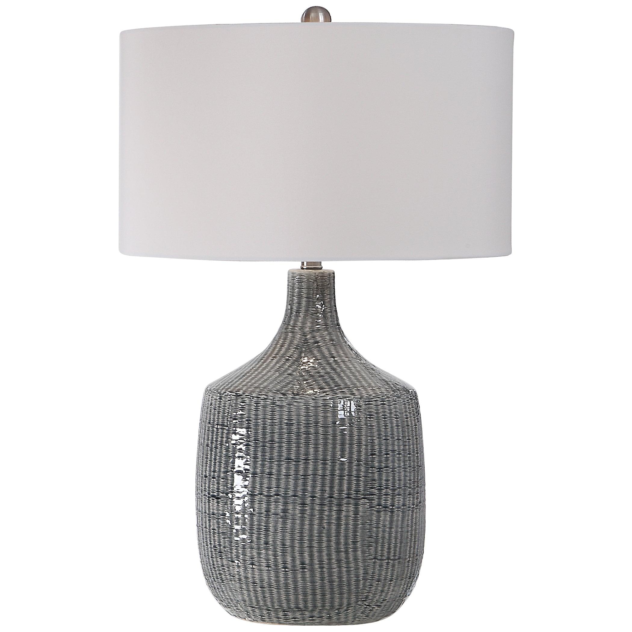 FELIPE DISTRESSED GRAY TABLE LAMP - Remutear